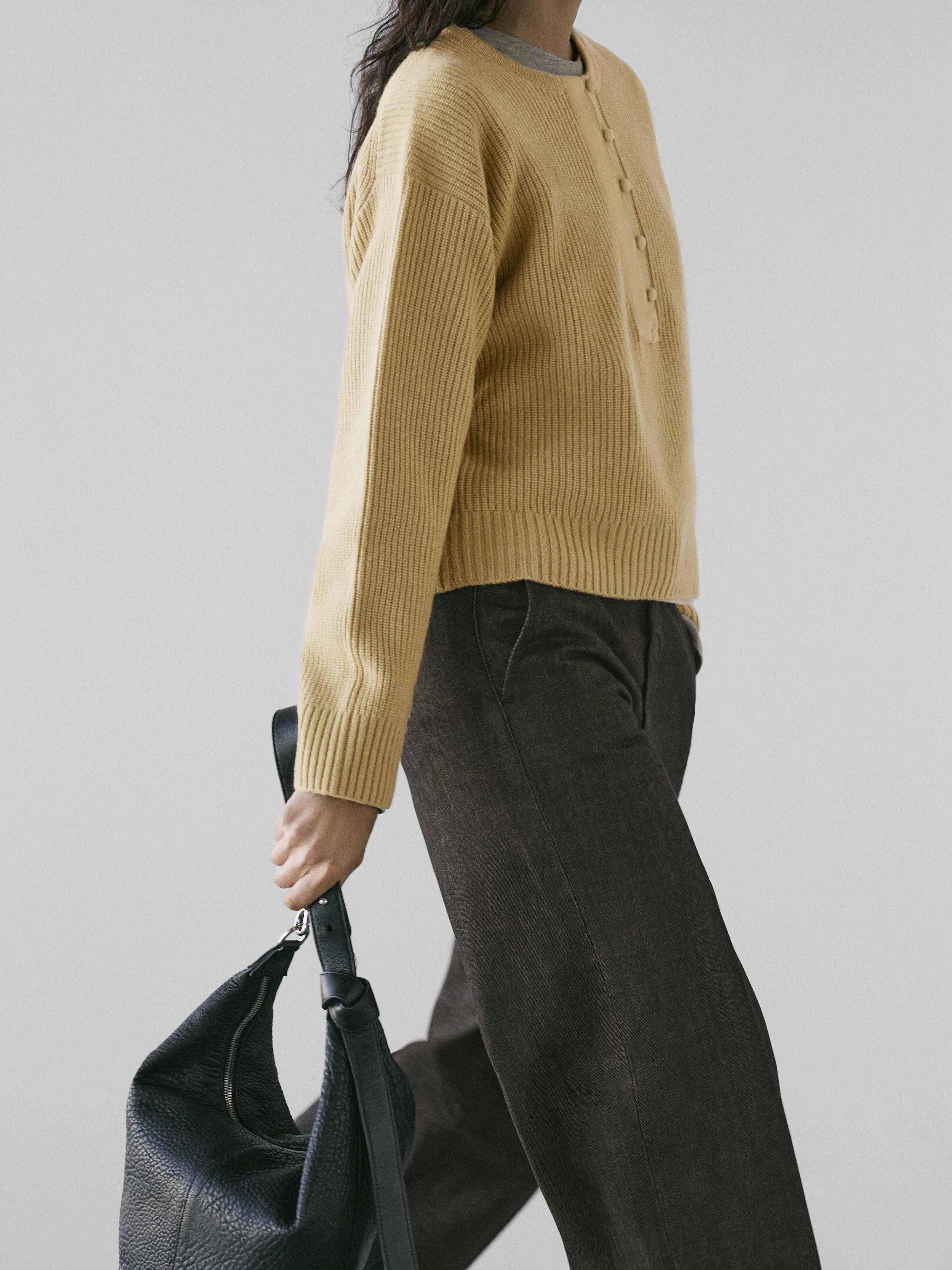 Wool blend knit sweater