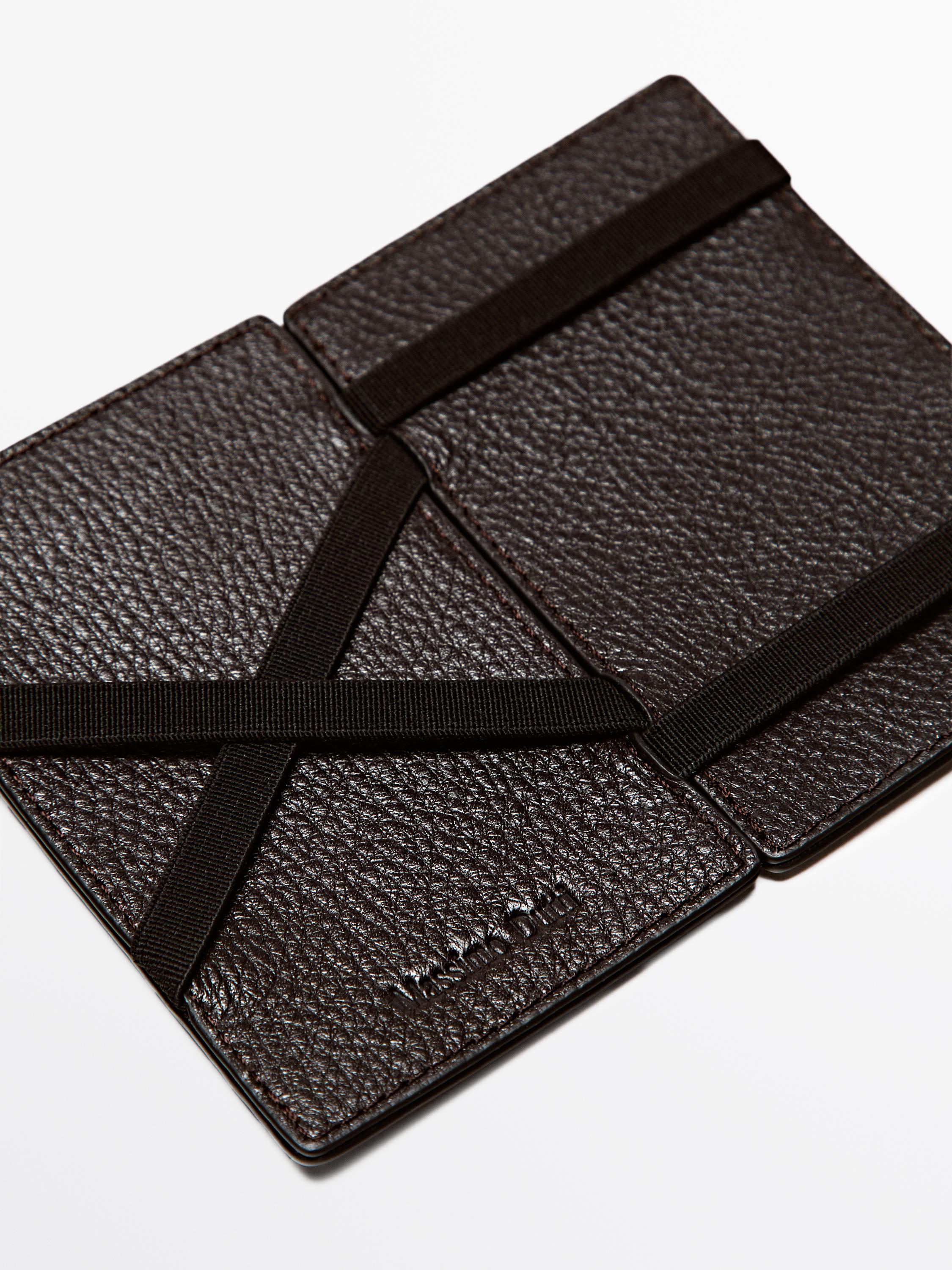 Nappa leather "magic" vertical wallet
