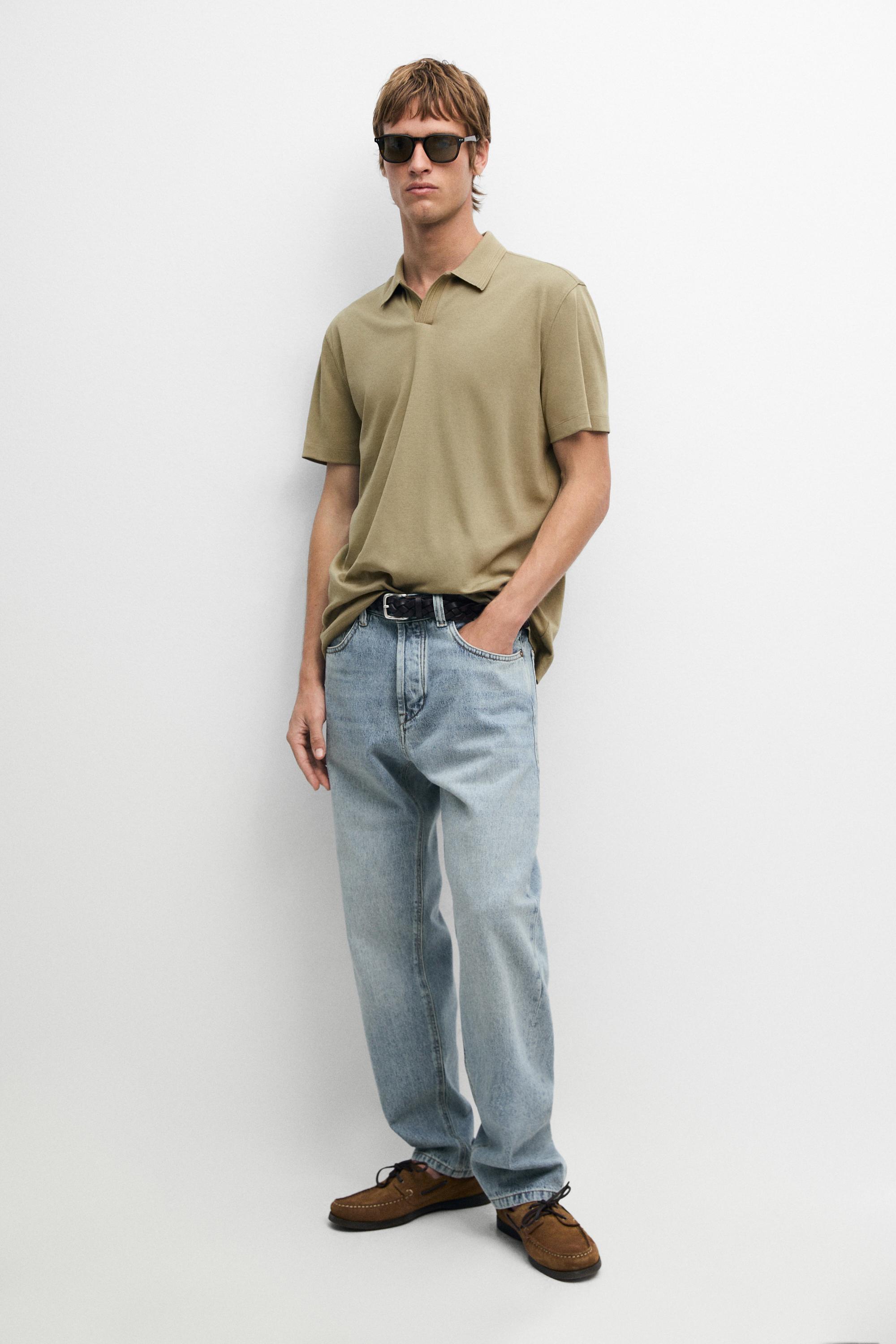 100%纯棉 V 领针织 POLO 衫