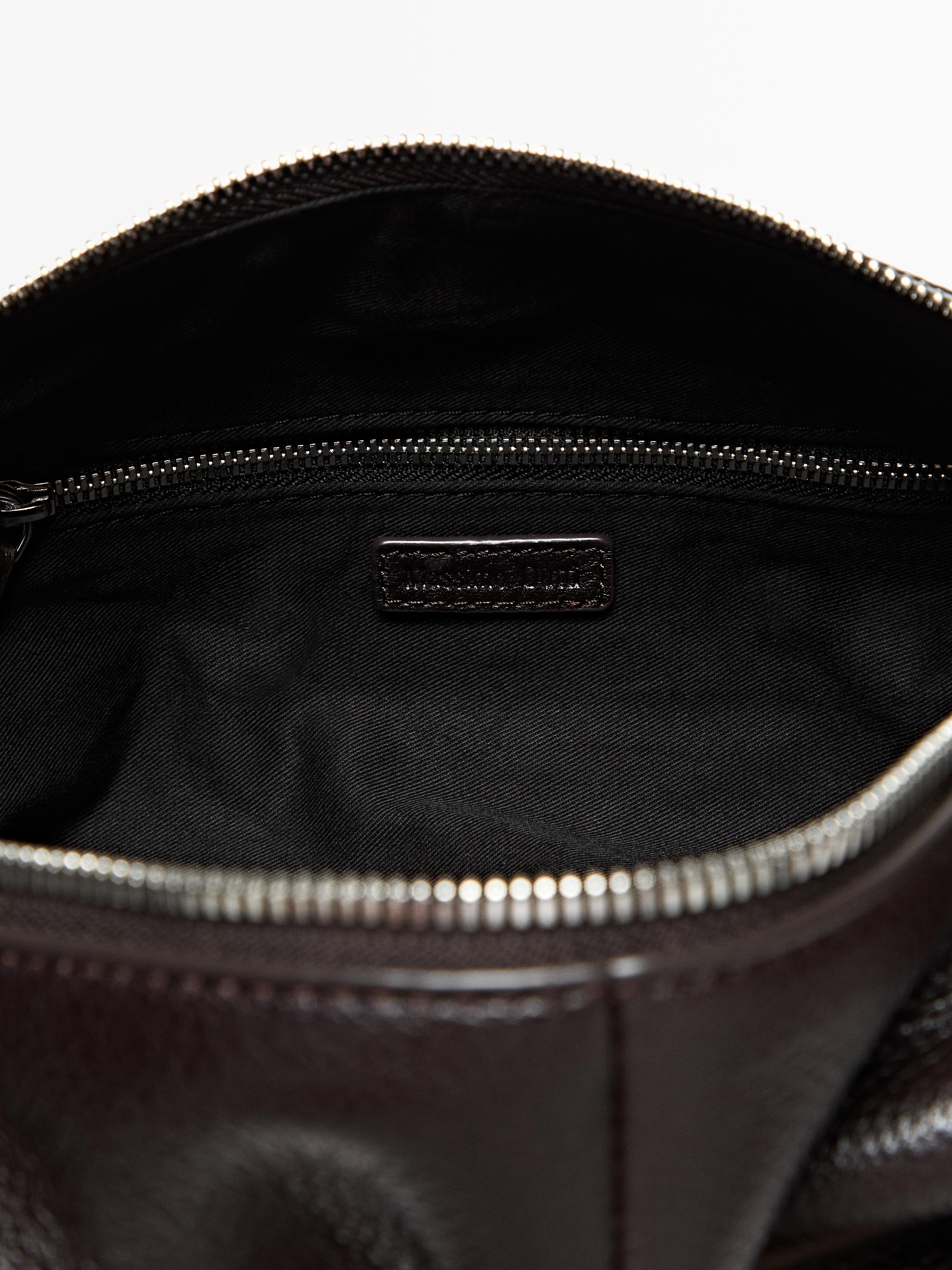 Nappa leather toiletry bag with zip