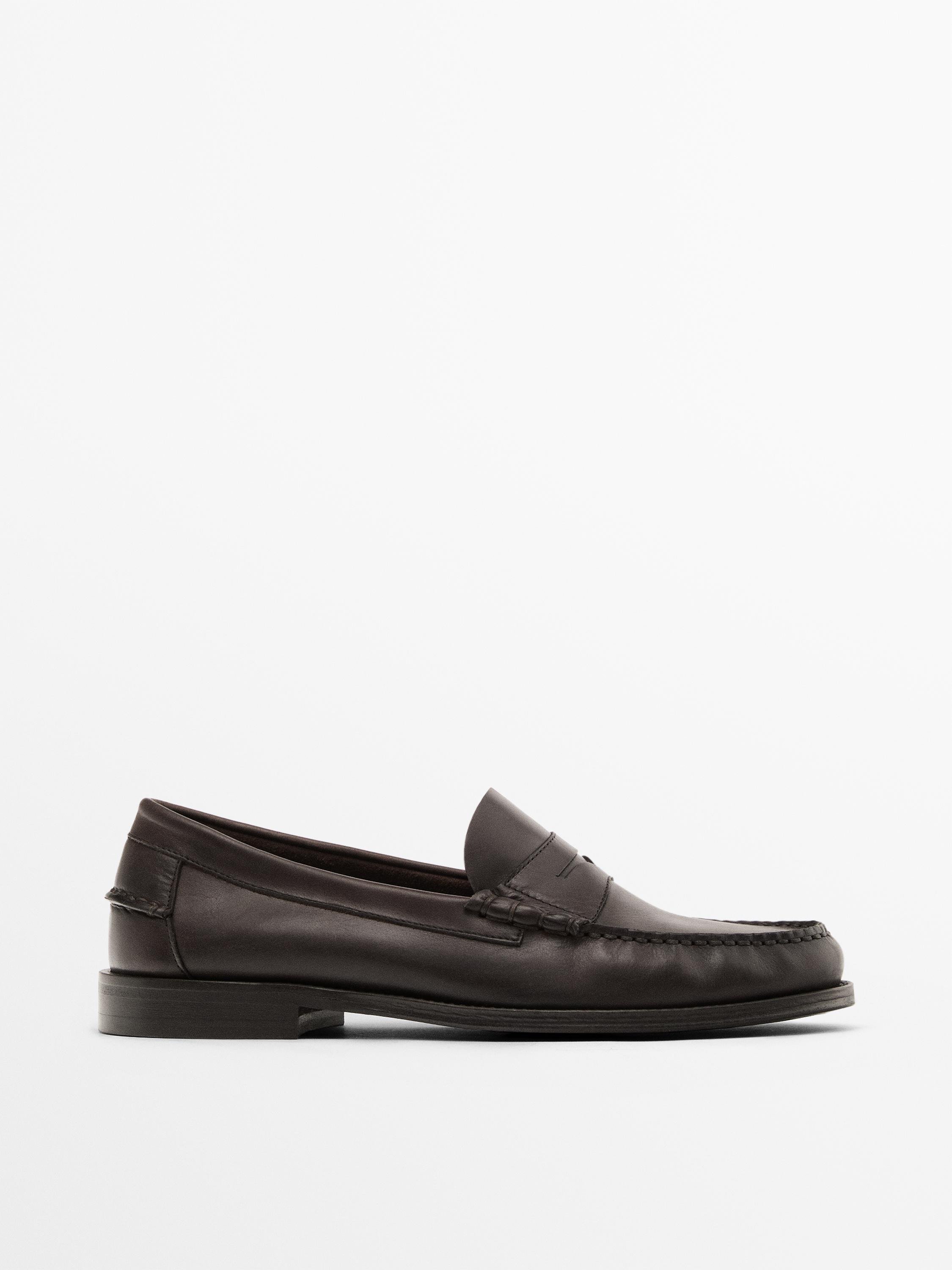 Soft oiled leather penny loafers