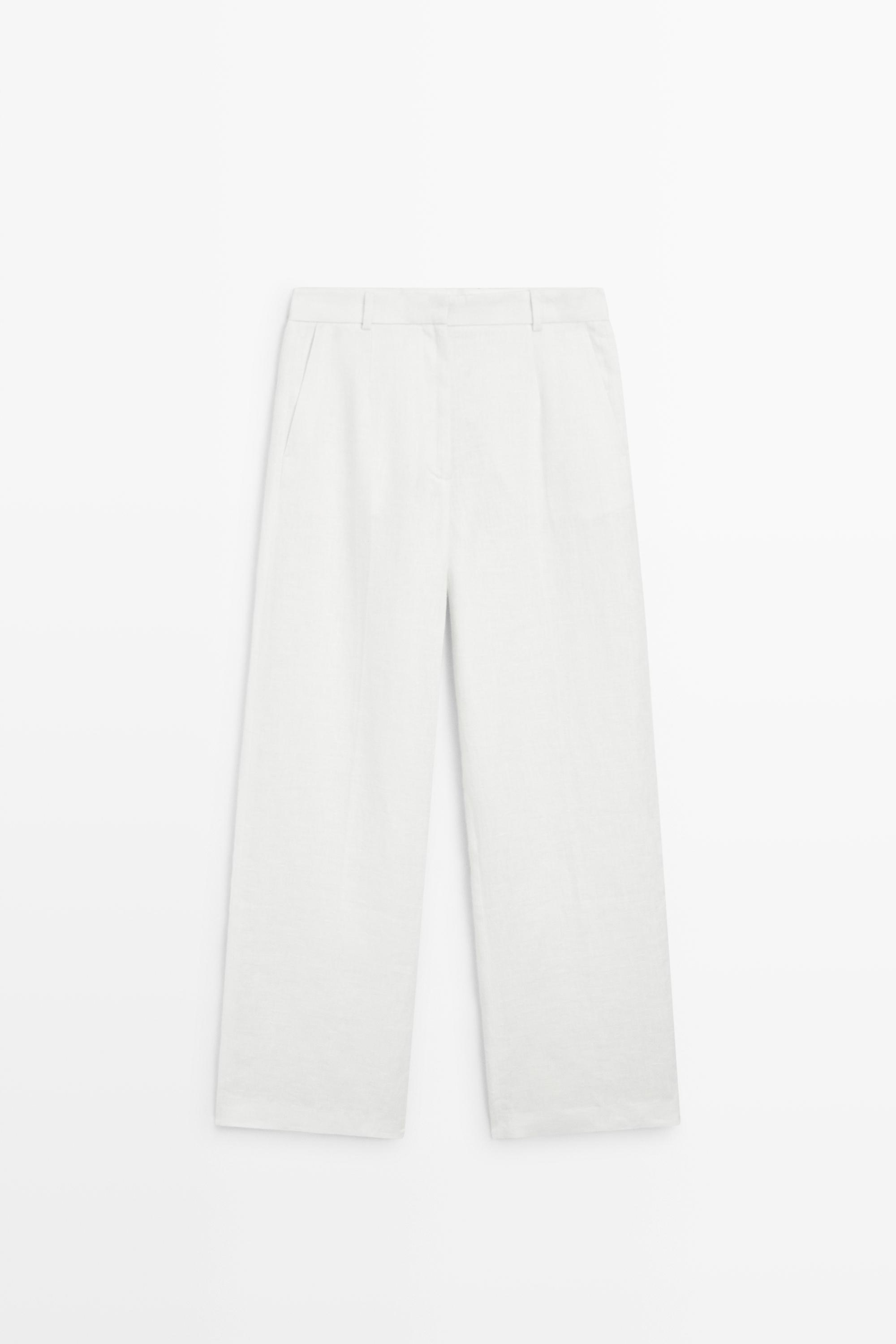 100% linen pants with darts