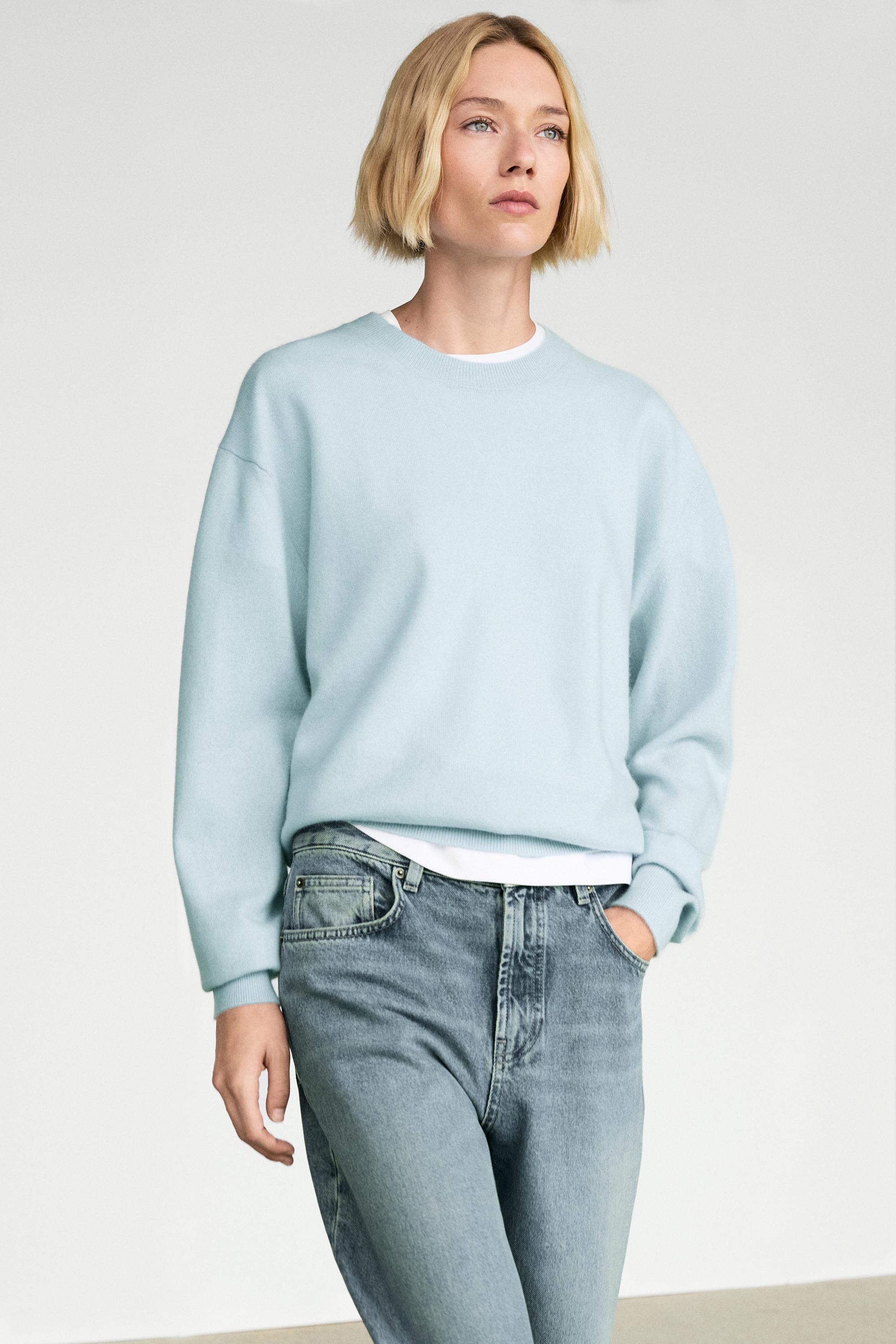 100% cashmere long sleeve sweater
