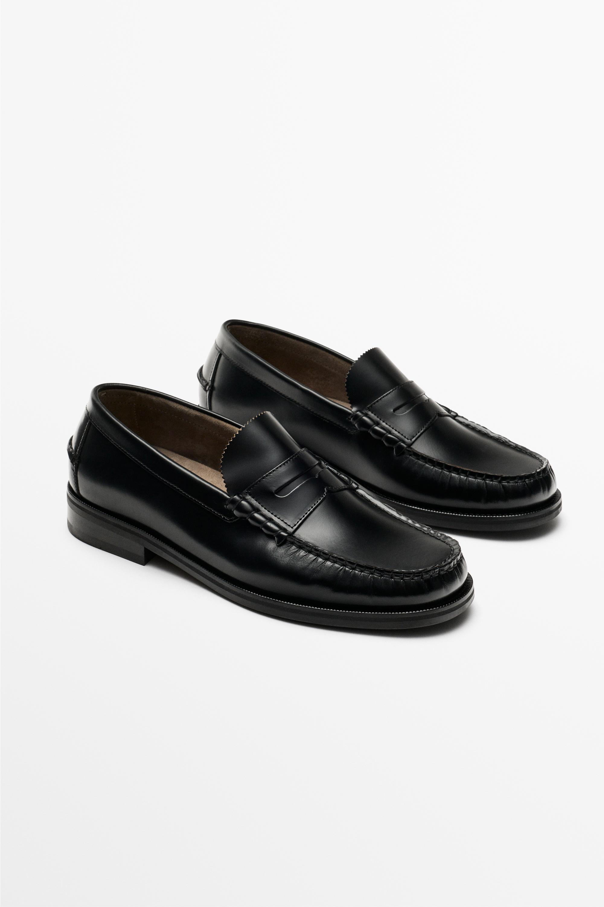 Leather penny loafer