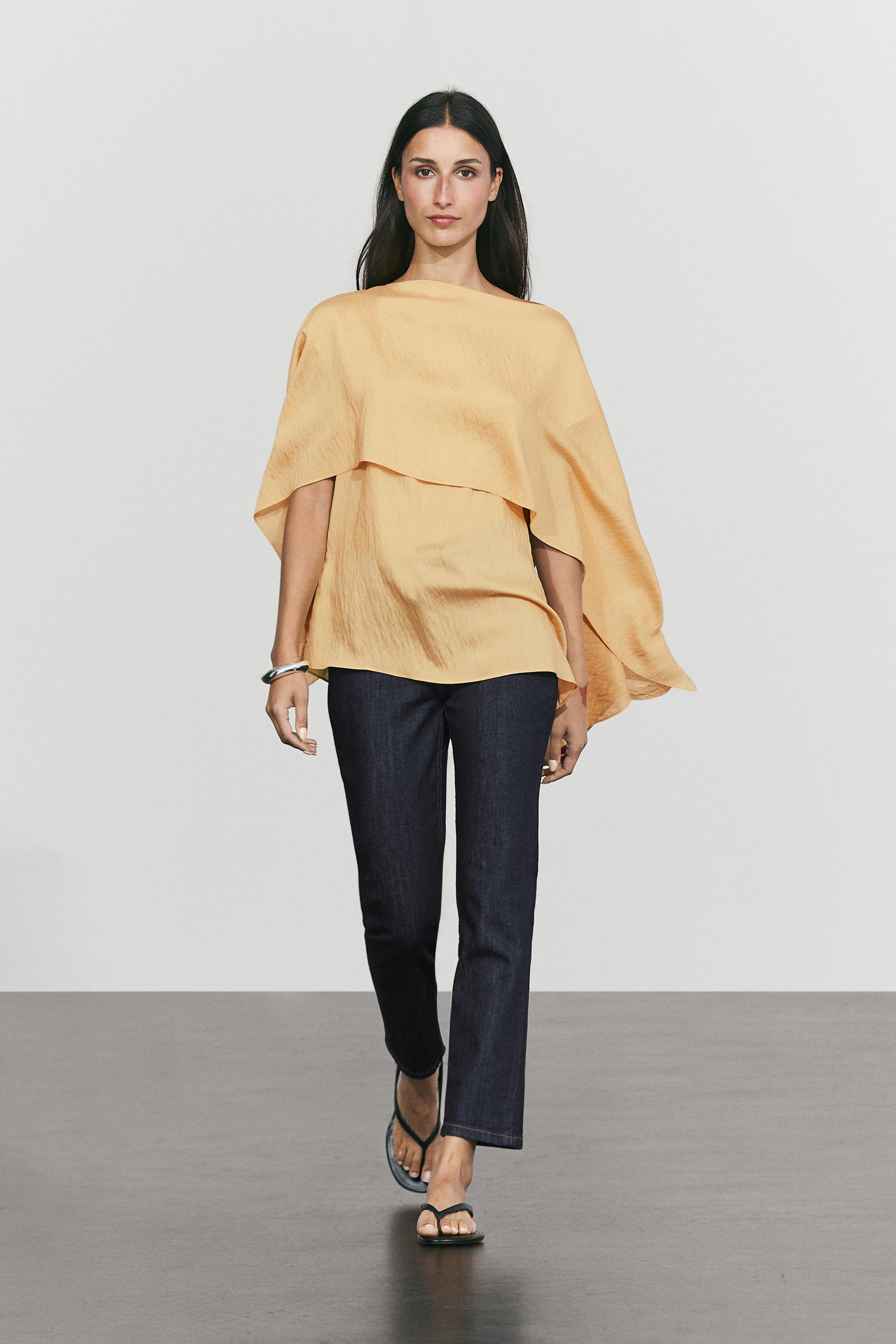 Flowing cape-style blouse