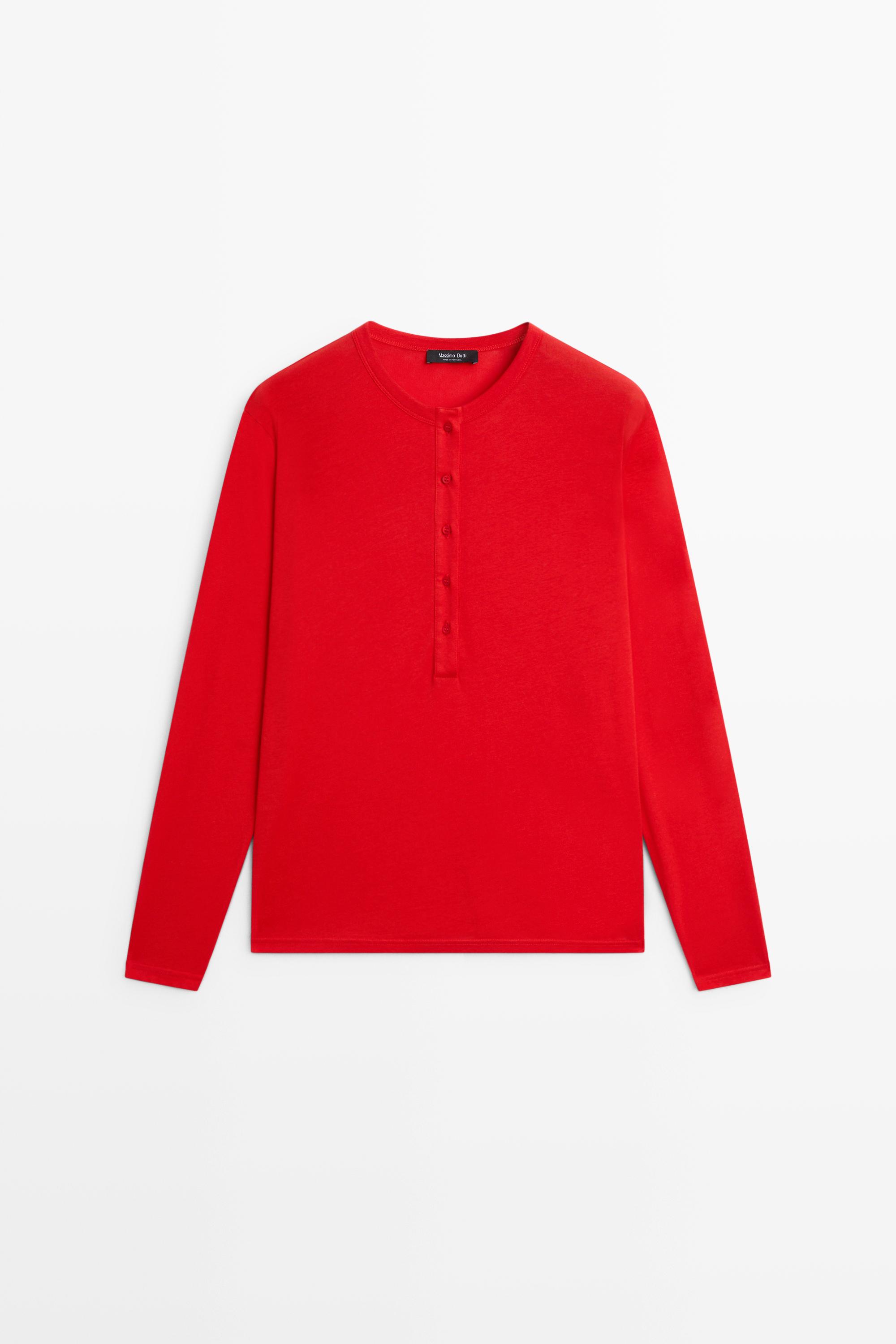 Long sleeve henley T-shirt