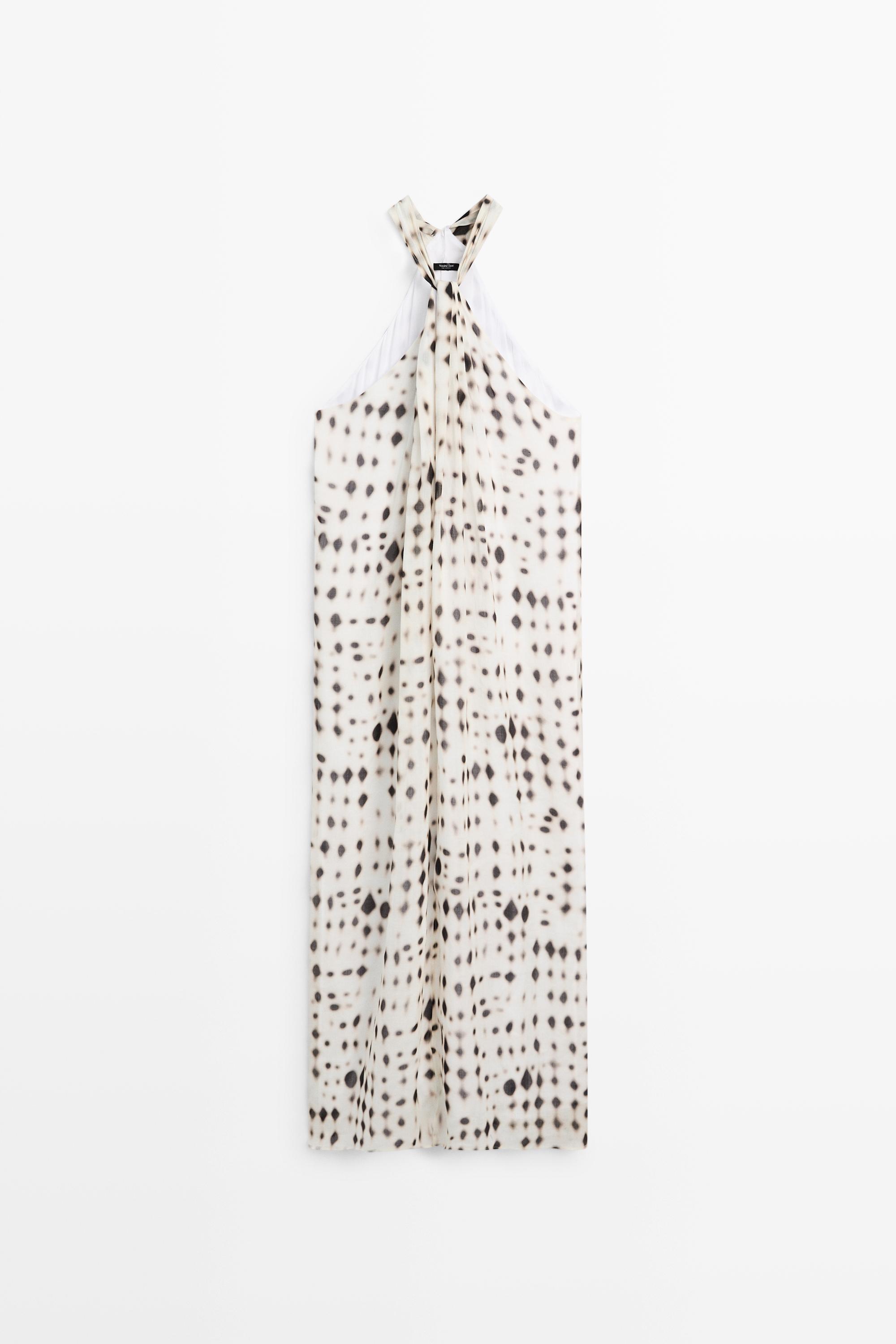 Printed halter dress