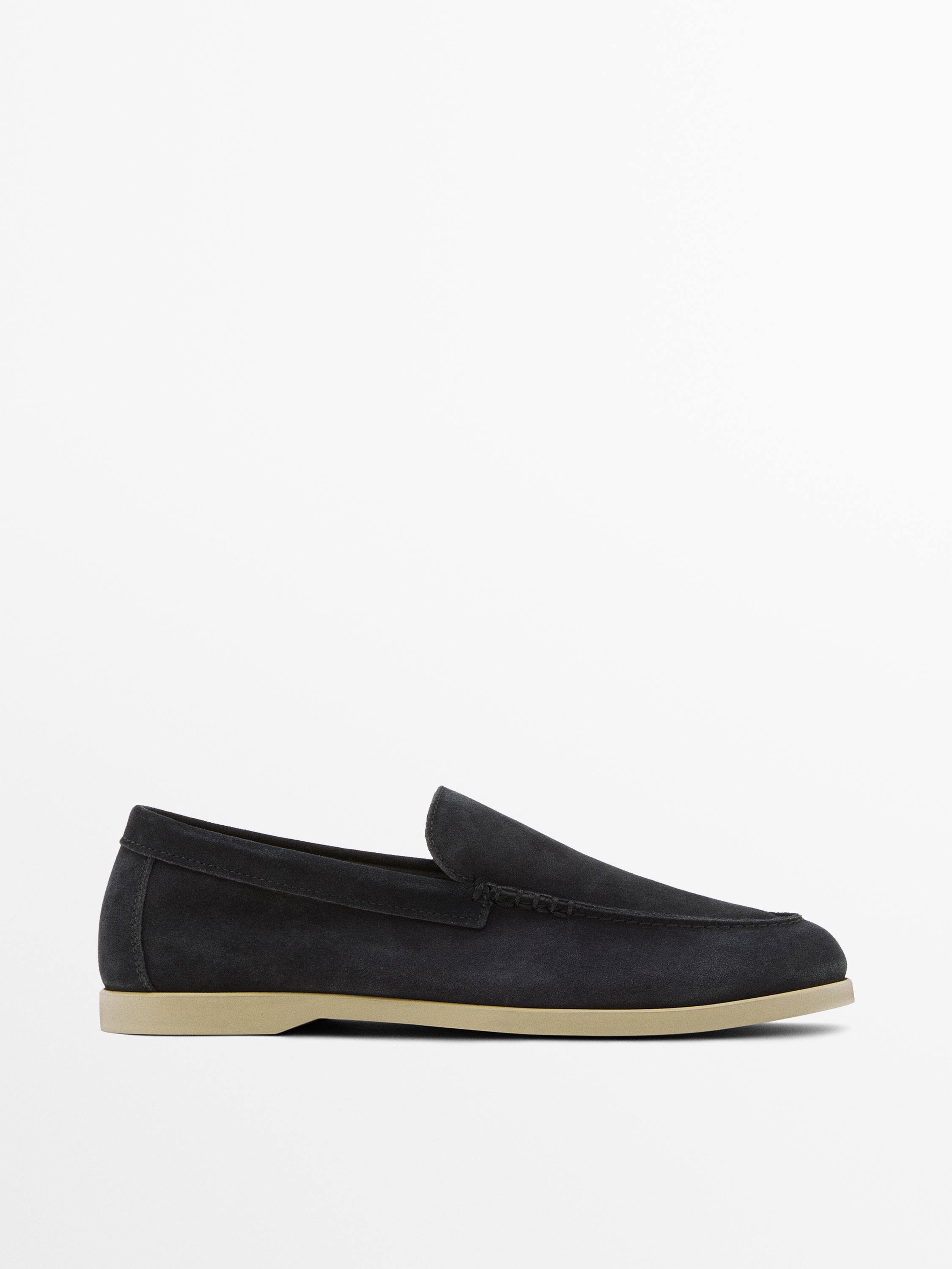 Soft split leather loafers