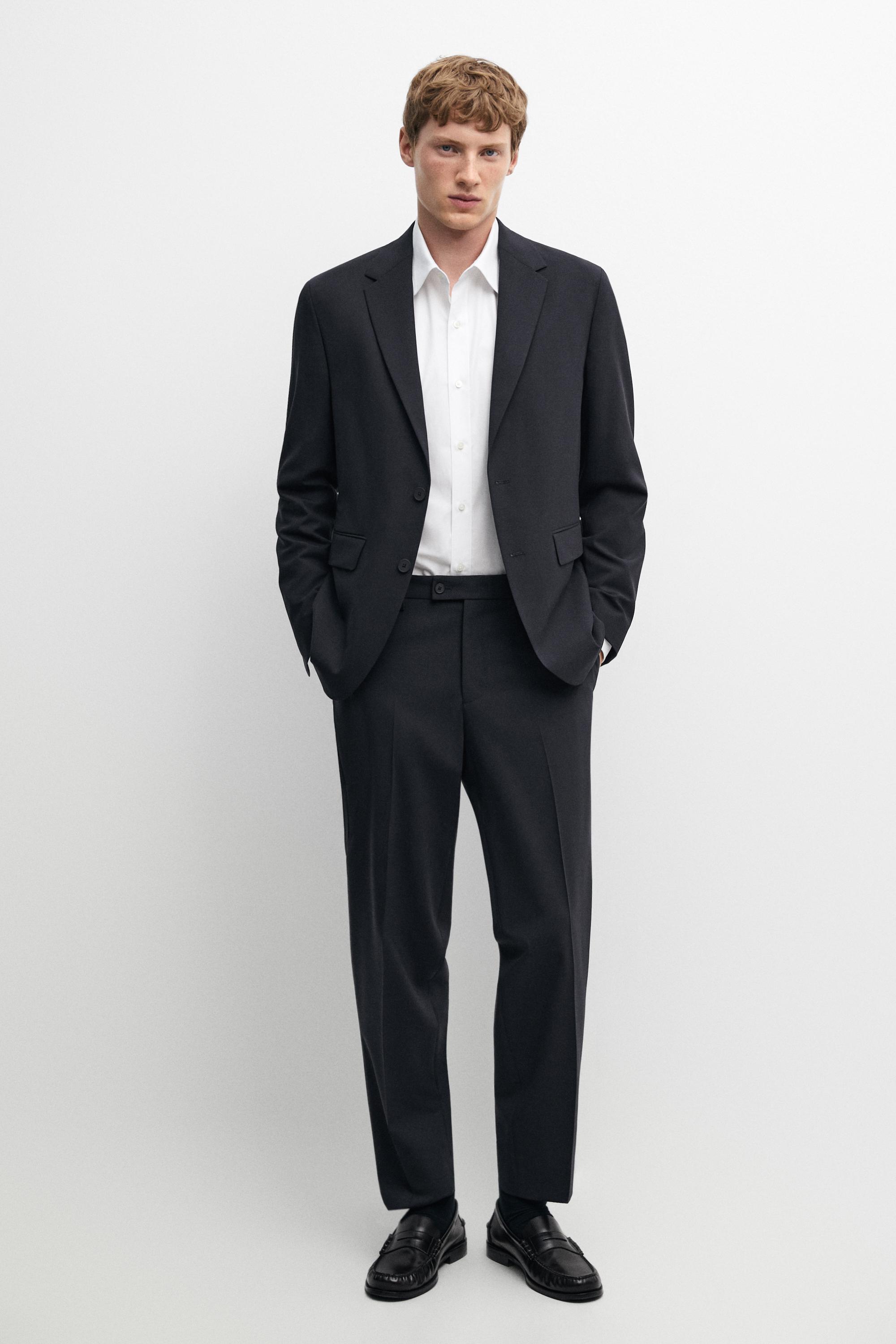 Wool blend suit blazer