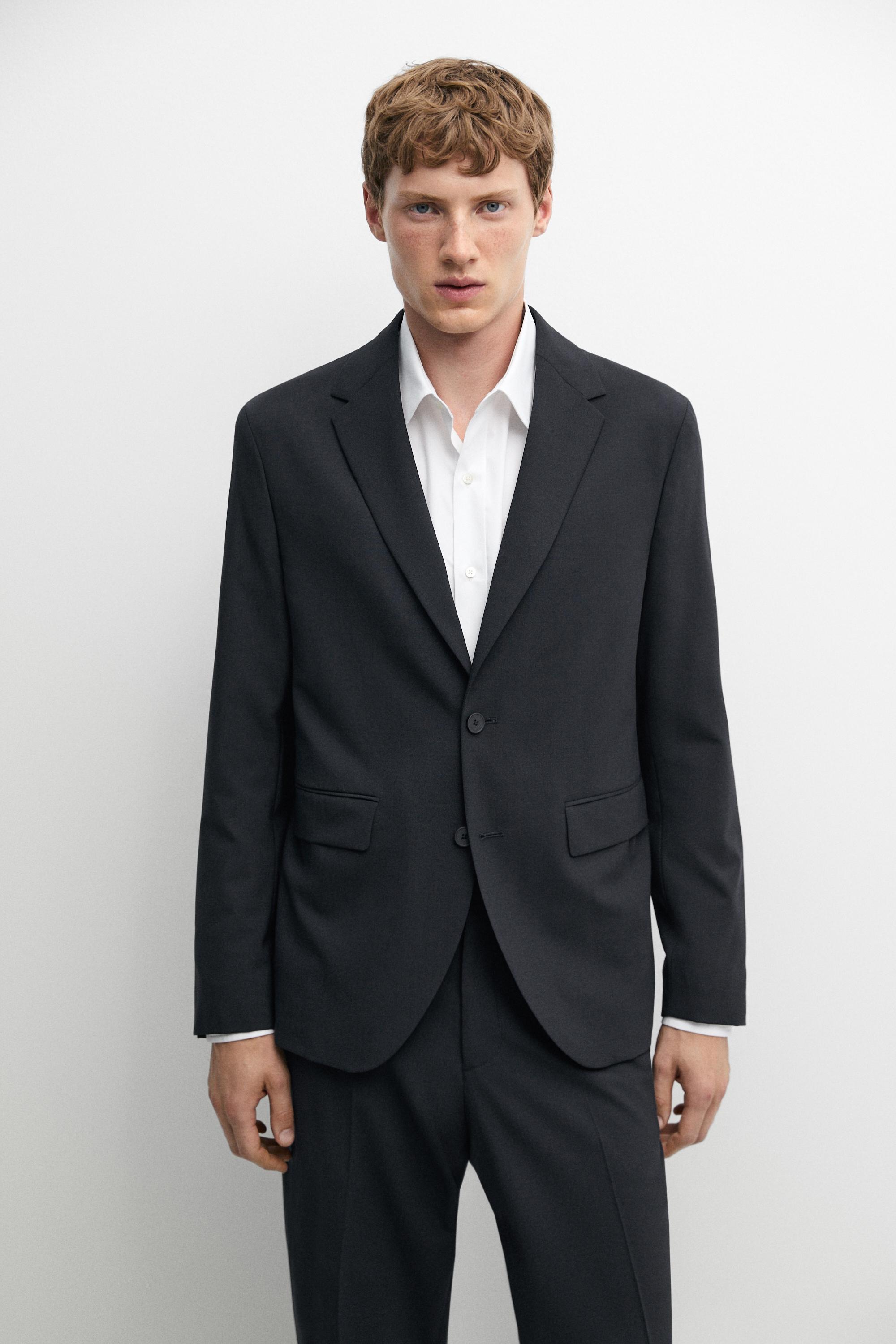 Wool blend suit blazer