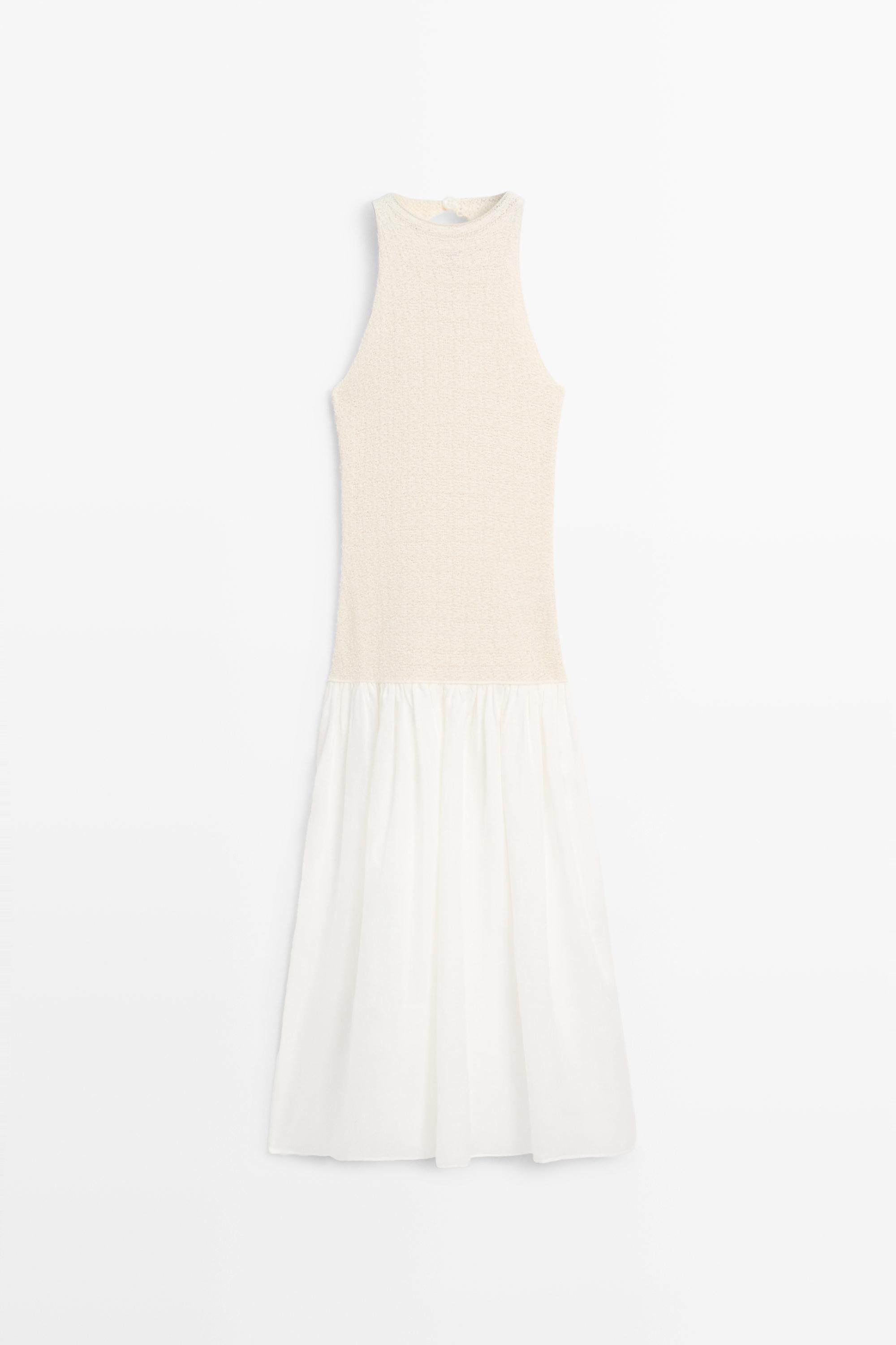Combined halter midi dress