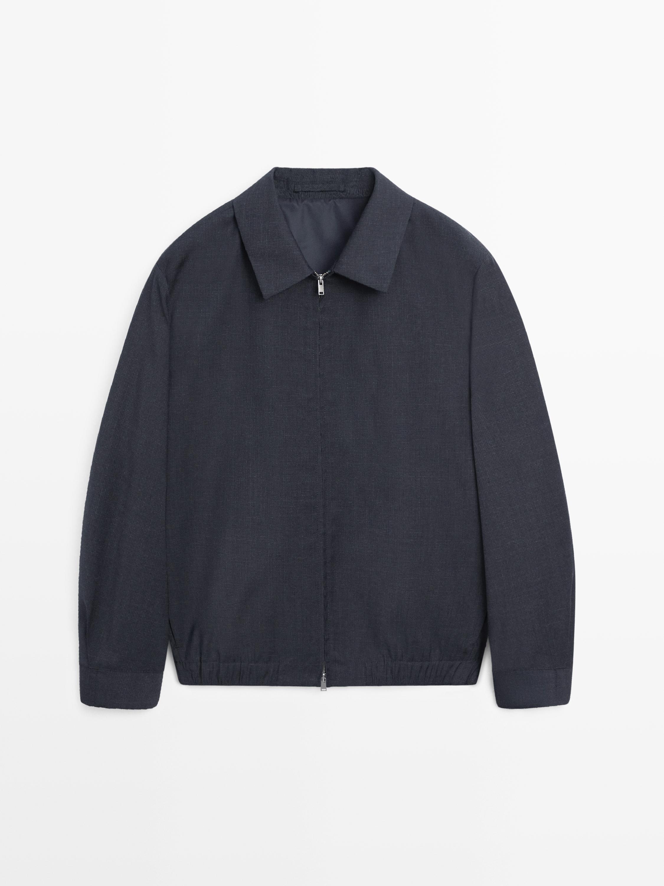 Houndstooth wool jacket