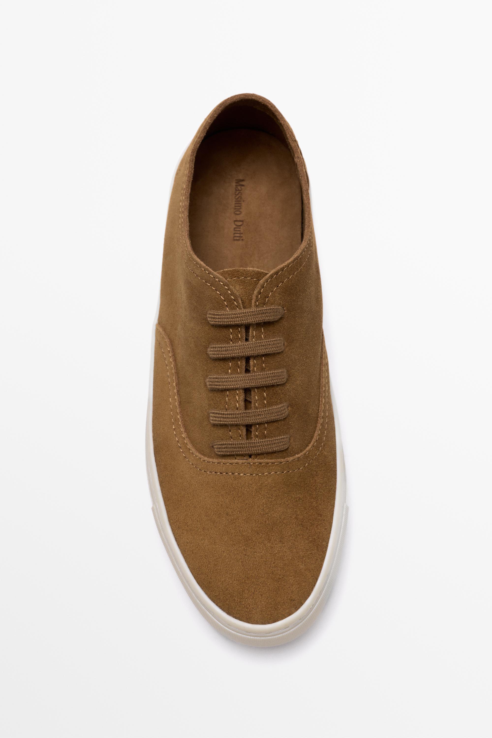 Soft split suede leather sneaker
