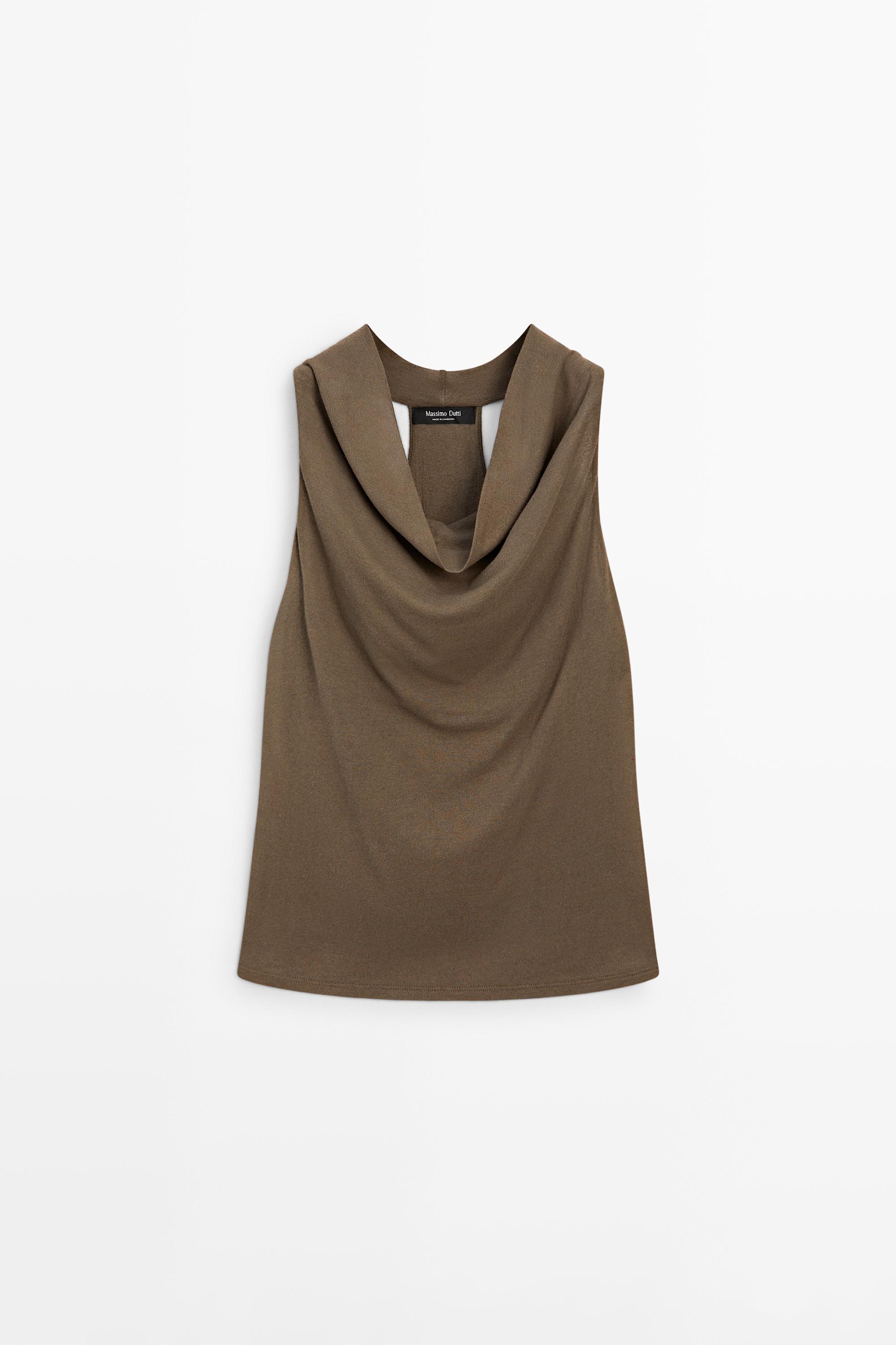 100% cotton draped top