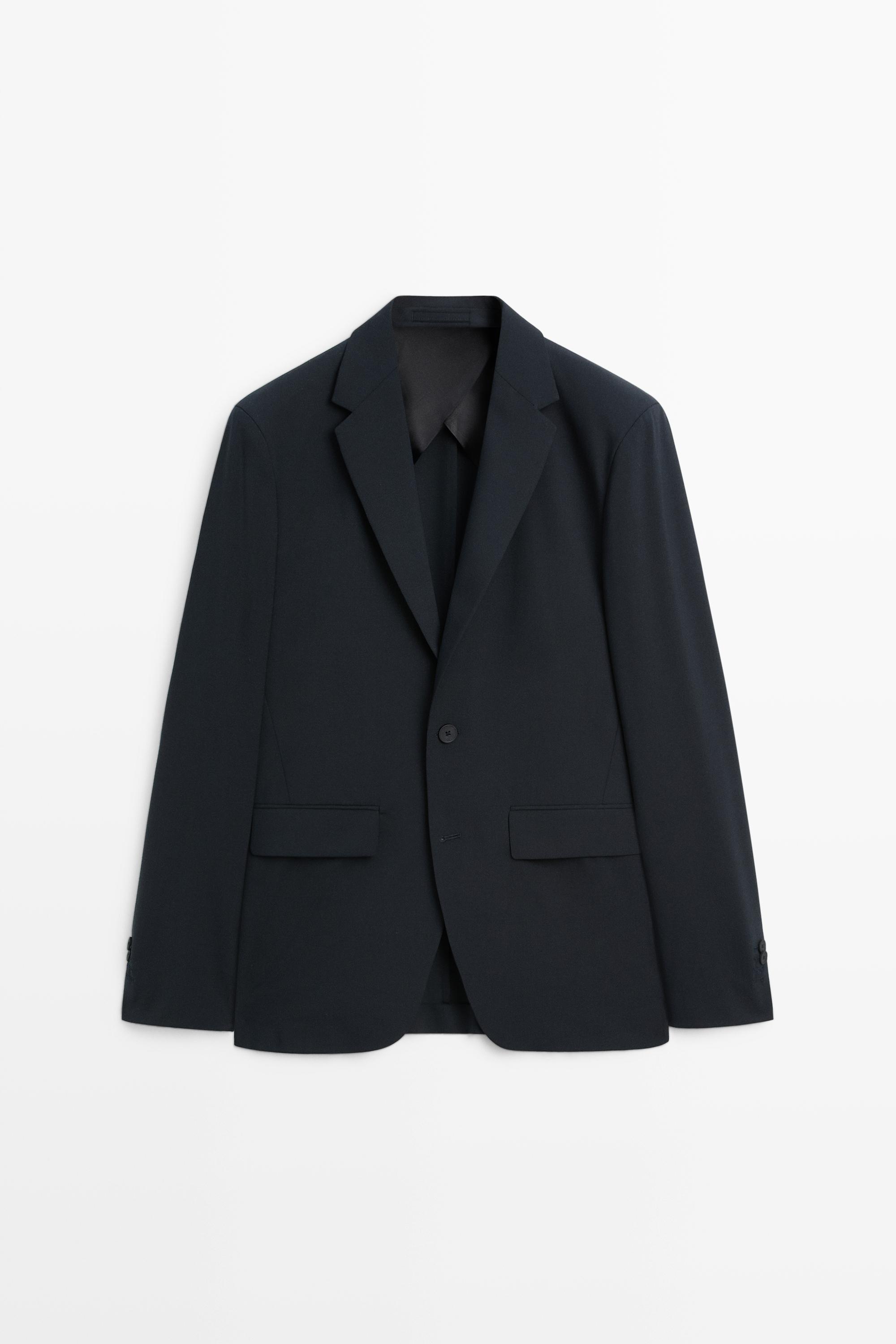 Wool blend suit blazer