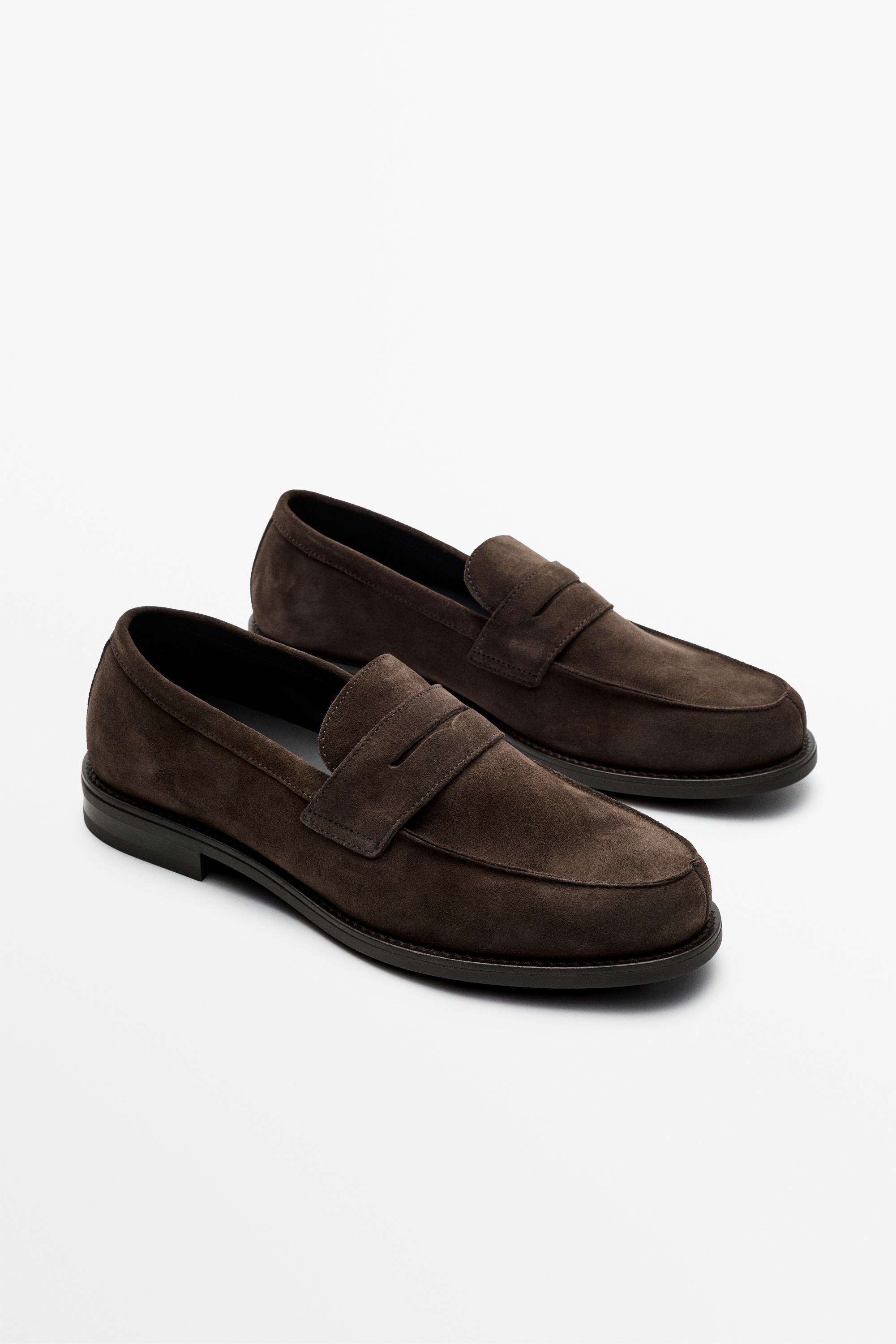 Split suede leather loafer
