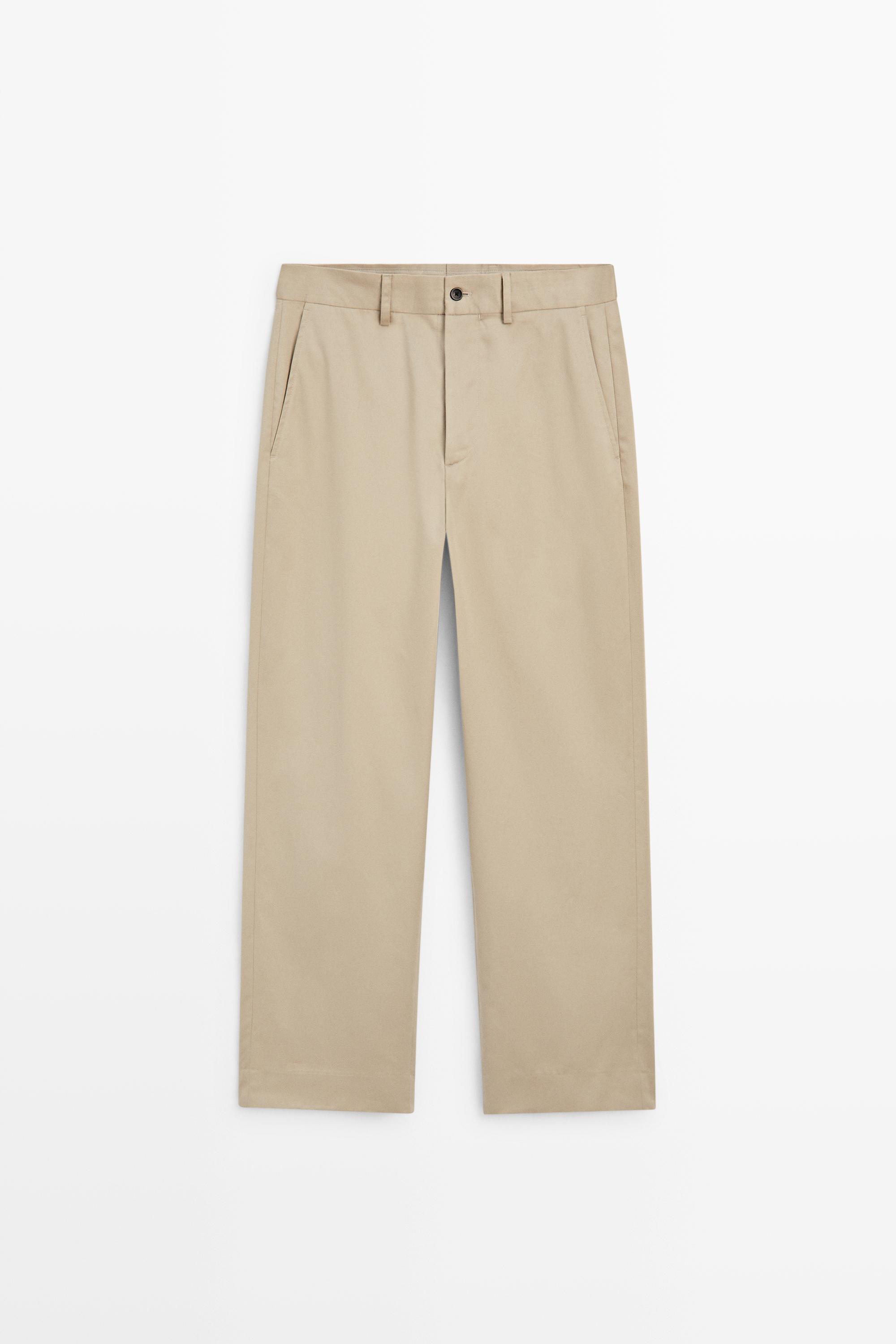 100% cotton wide-leg pants