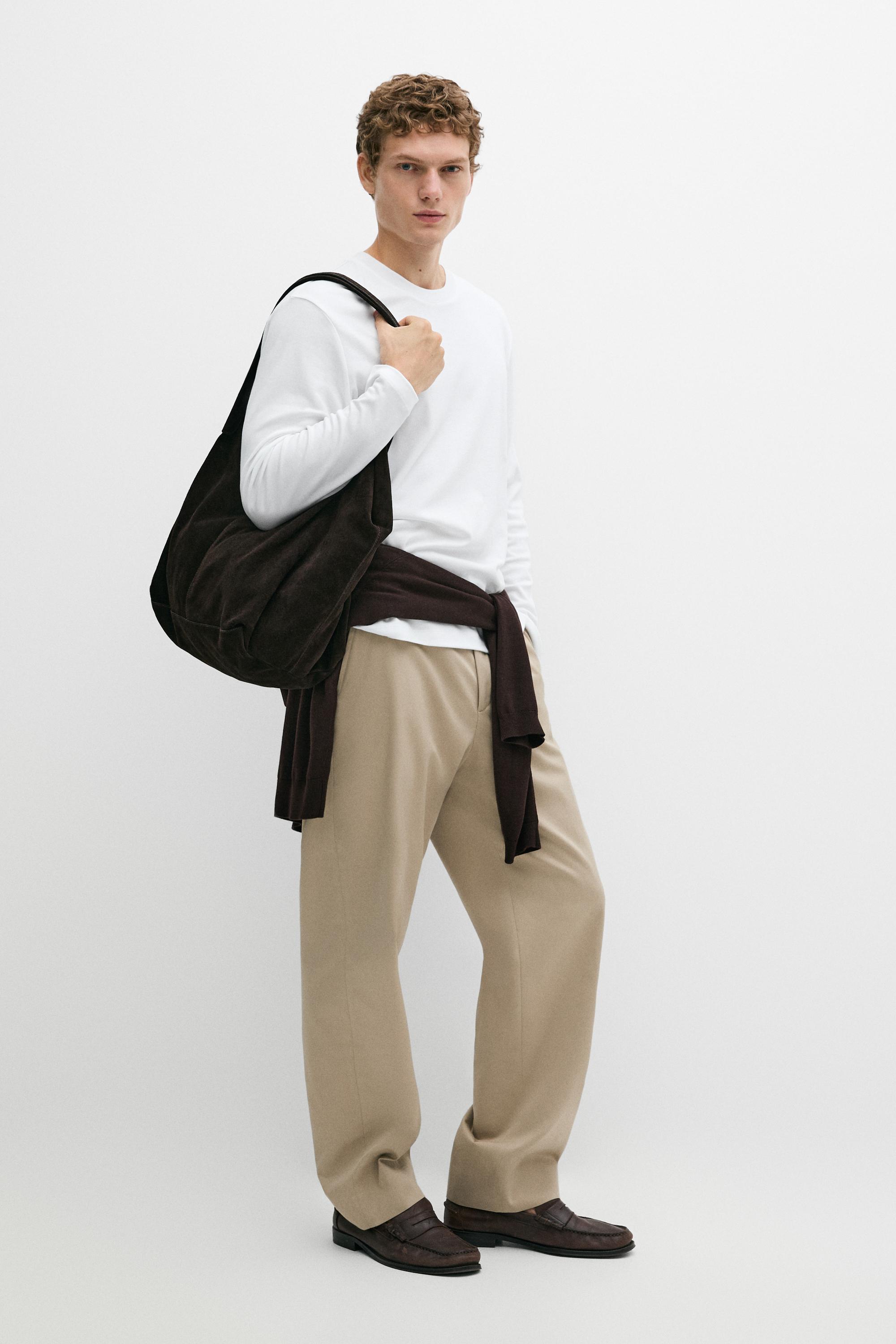 100% cotton wide-leg pants