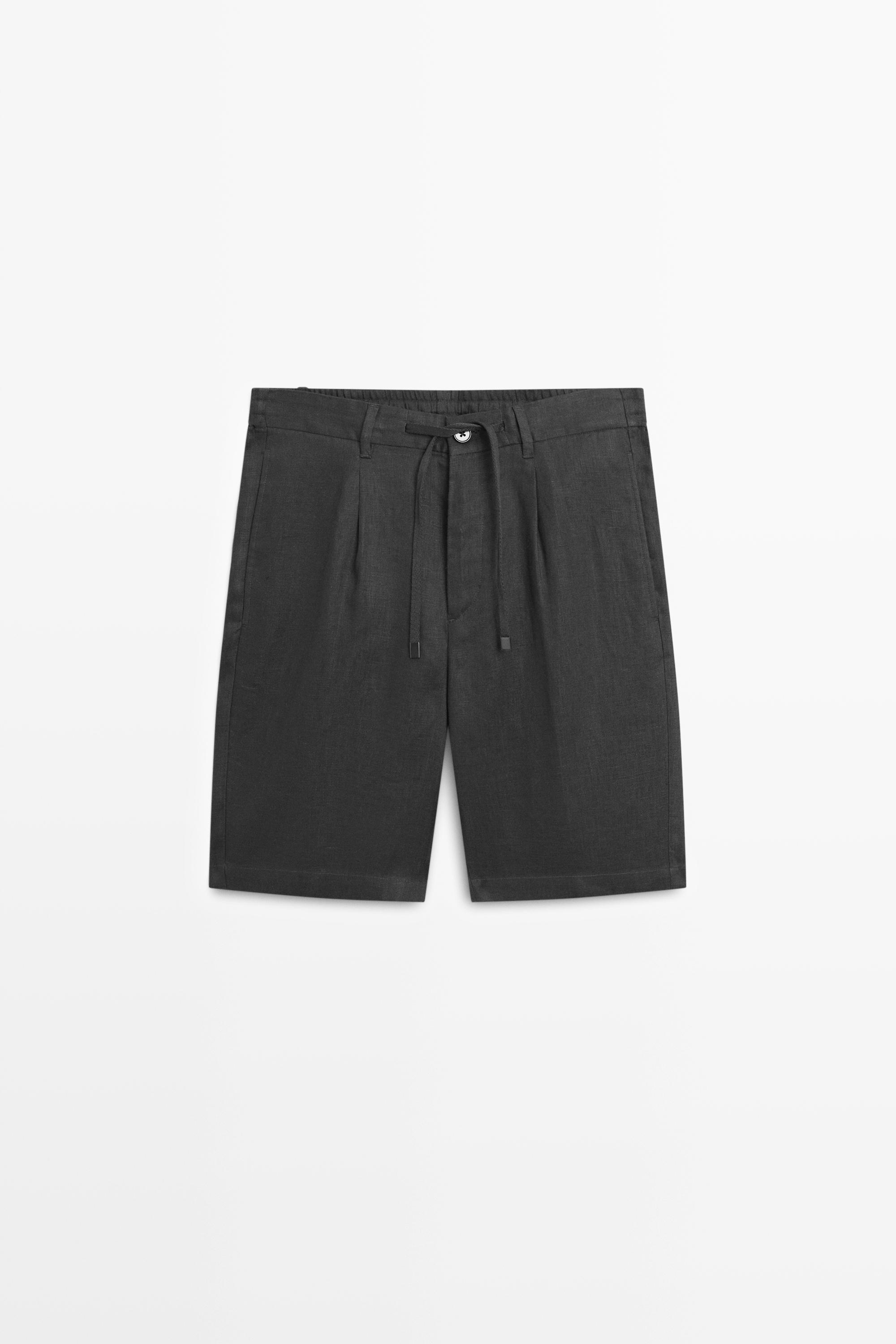 Linen co-ord elastic waist Bermuda shorts
