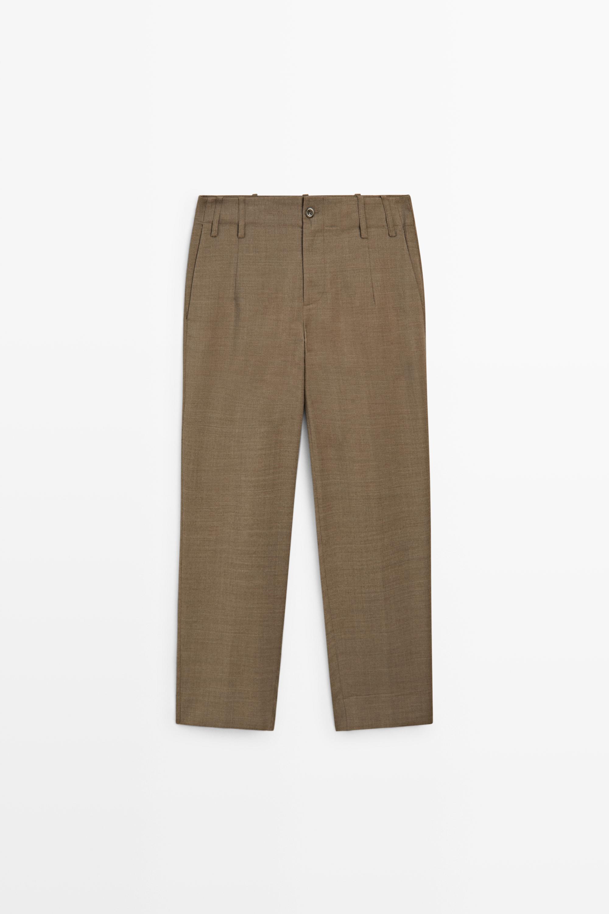 100% Wool Melange Suit Pants