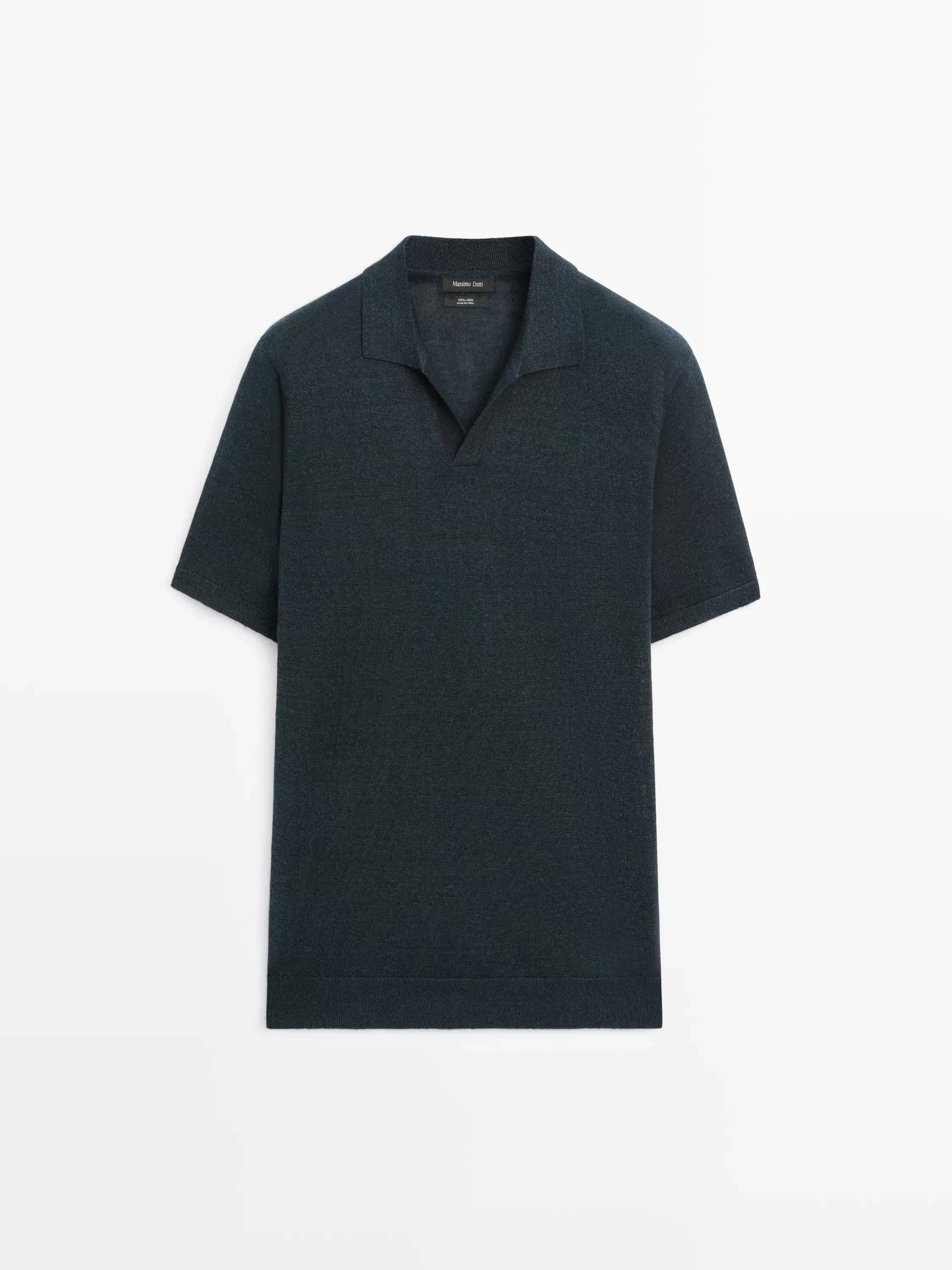Linen V-neck polo sweater