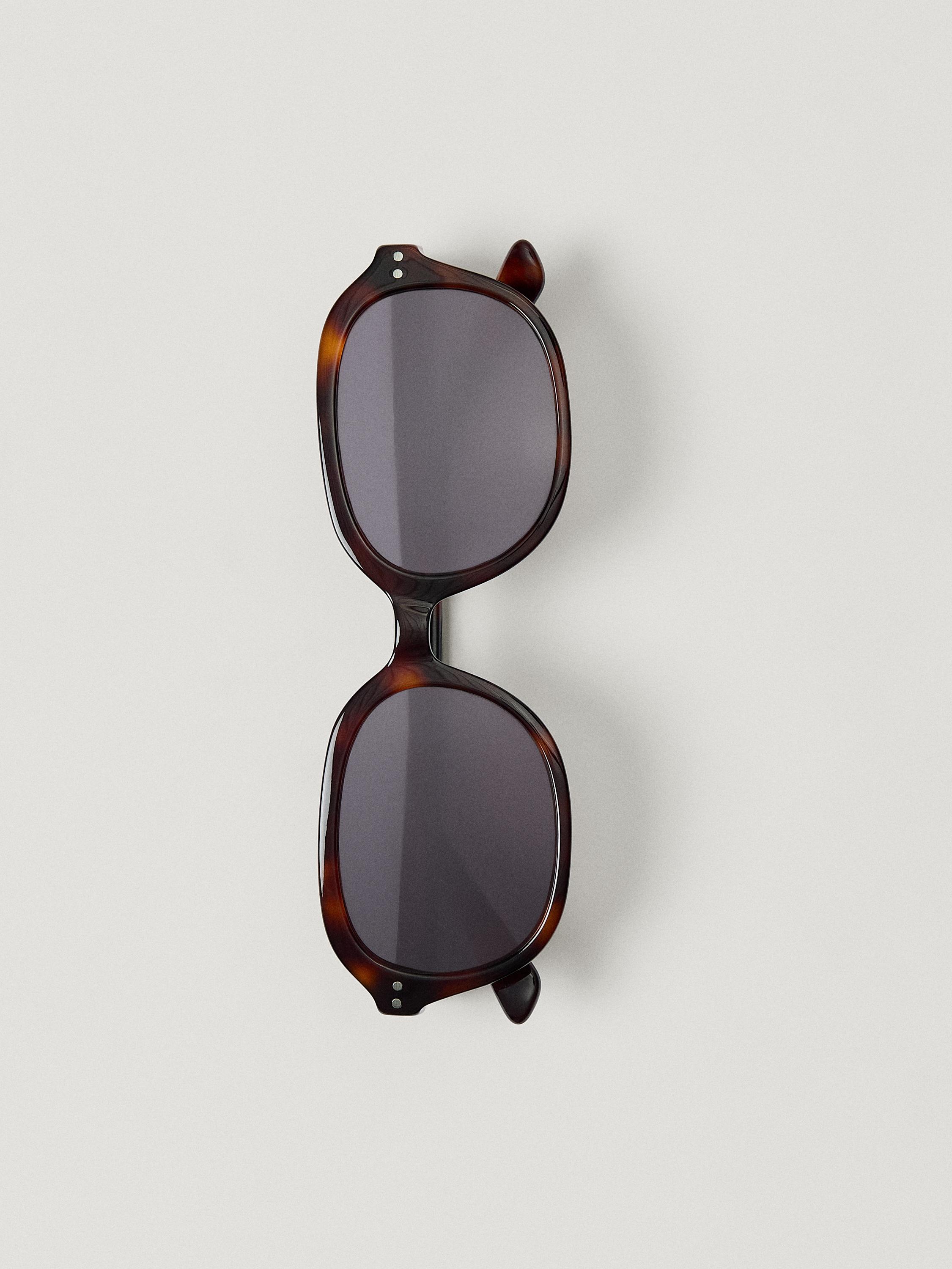Tortoiseshell-effect oval sunglasses