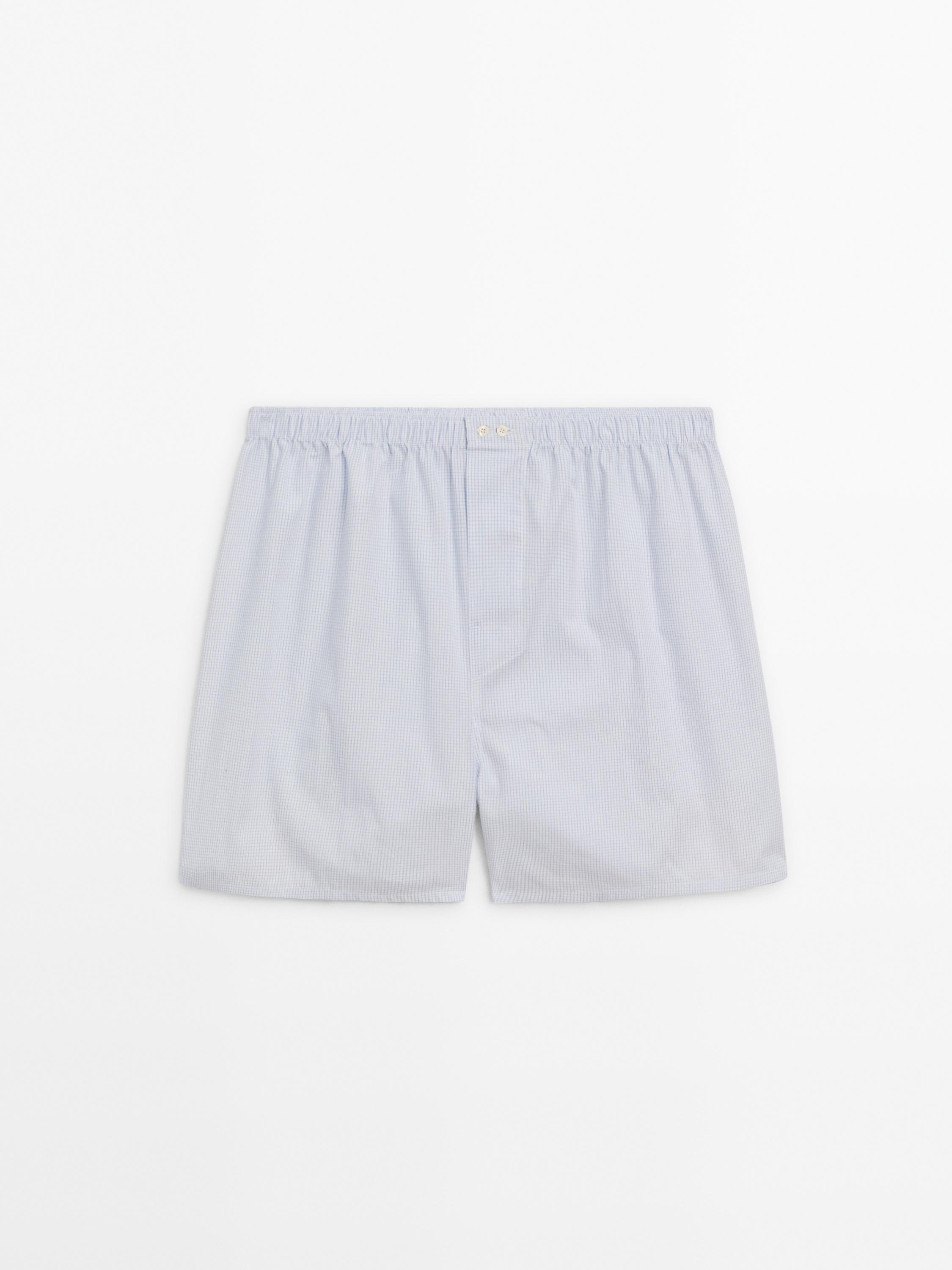 Check poplin boxers