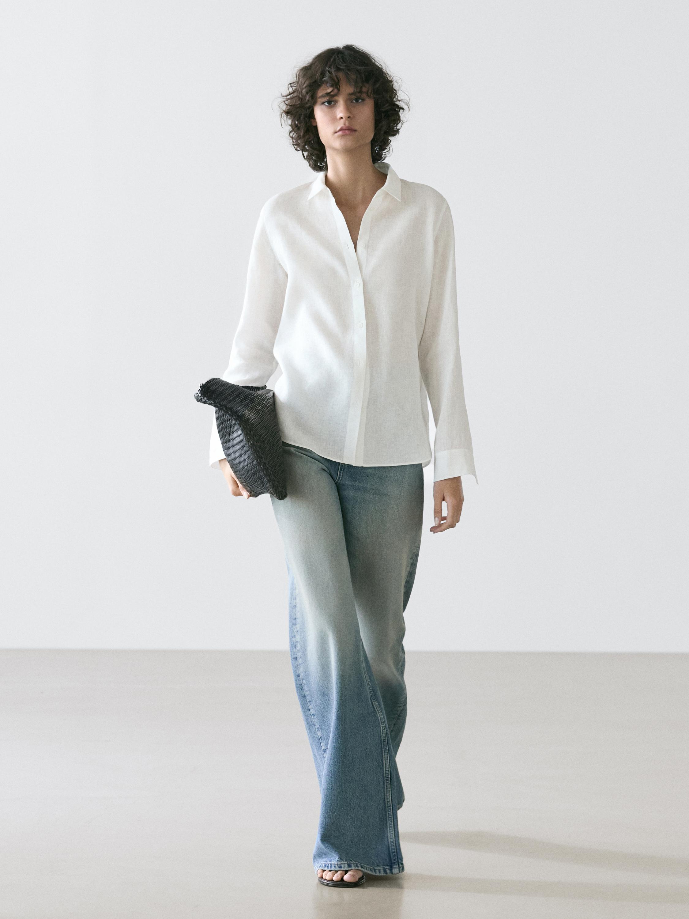 Flowing 100% linen shirt