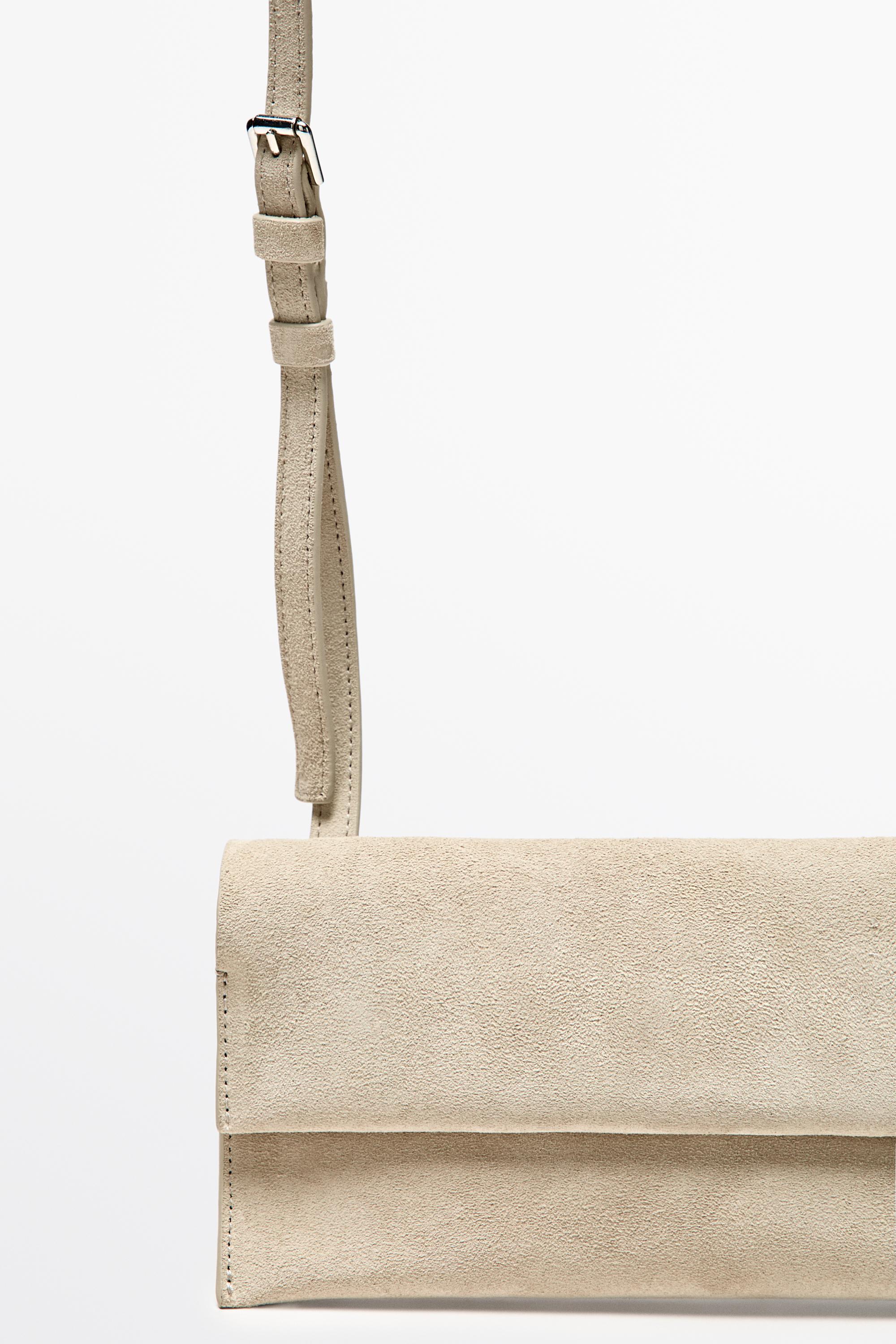 Suede leather shoulder bag