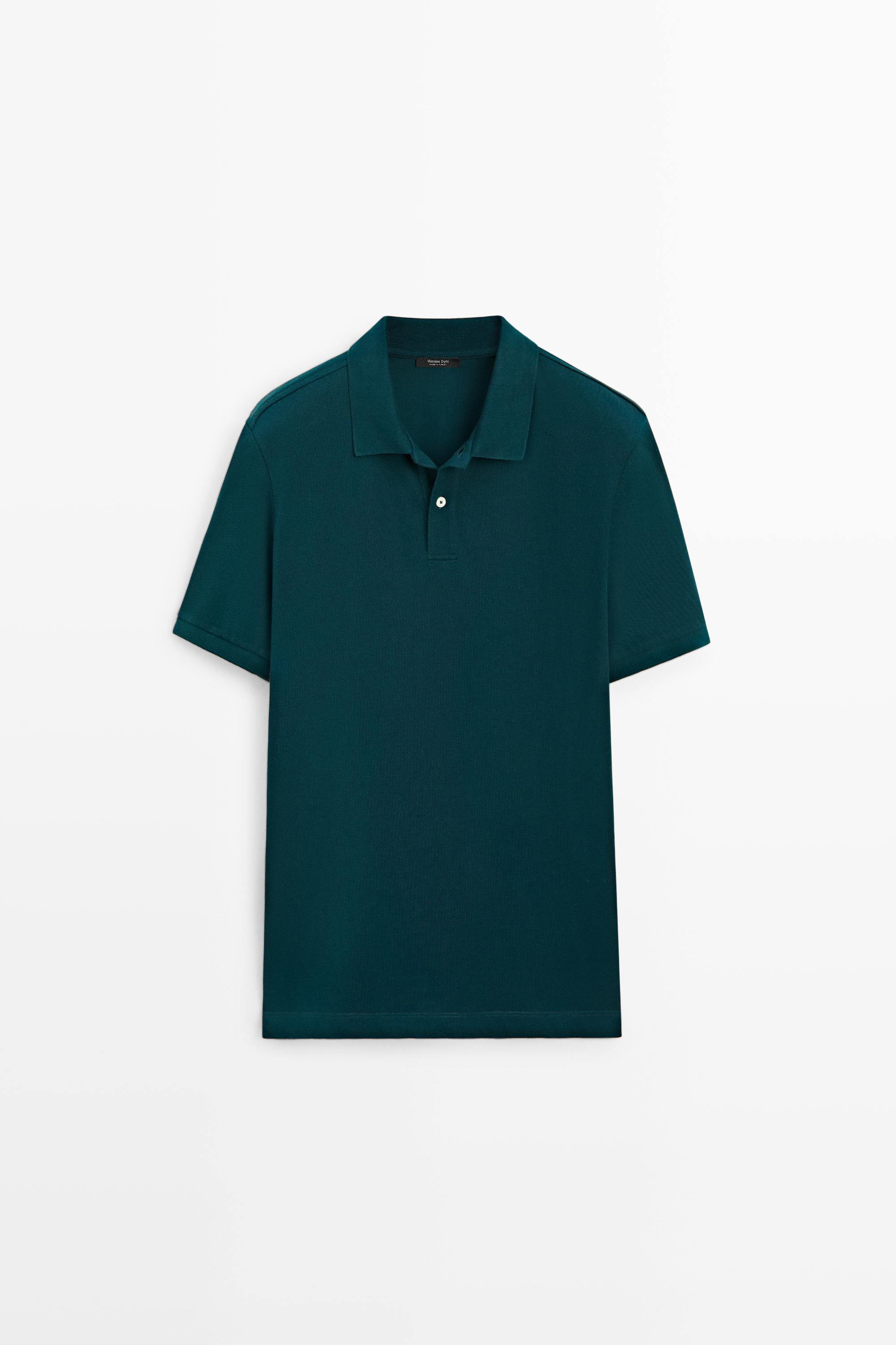 Micro-textured cotton piqué polo shirt