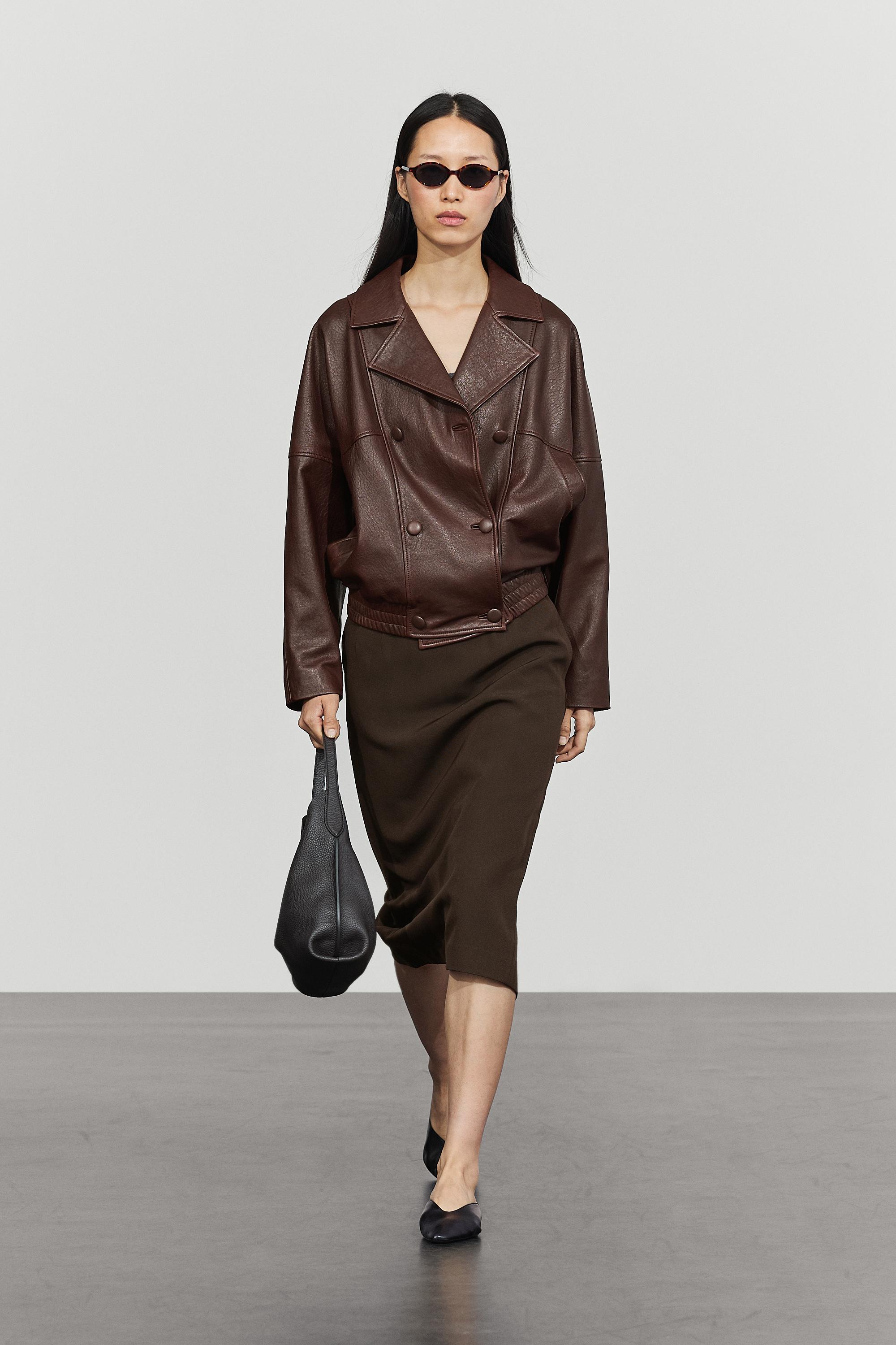 Nappa leather bomber jacket