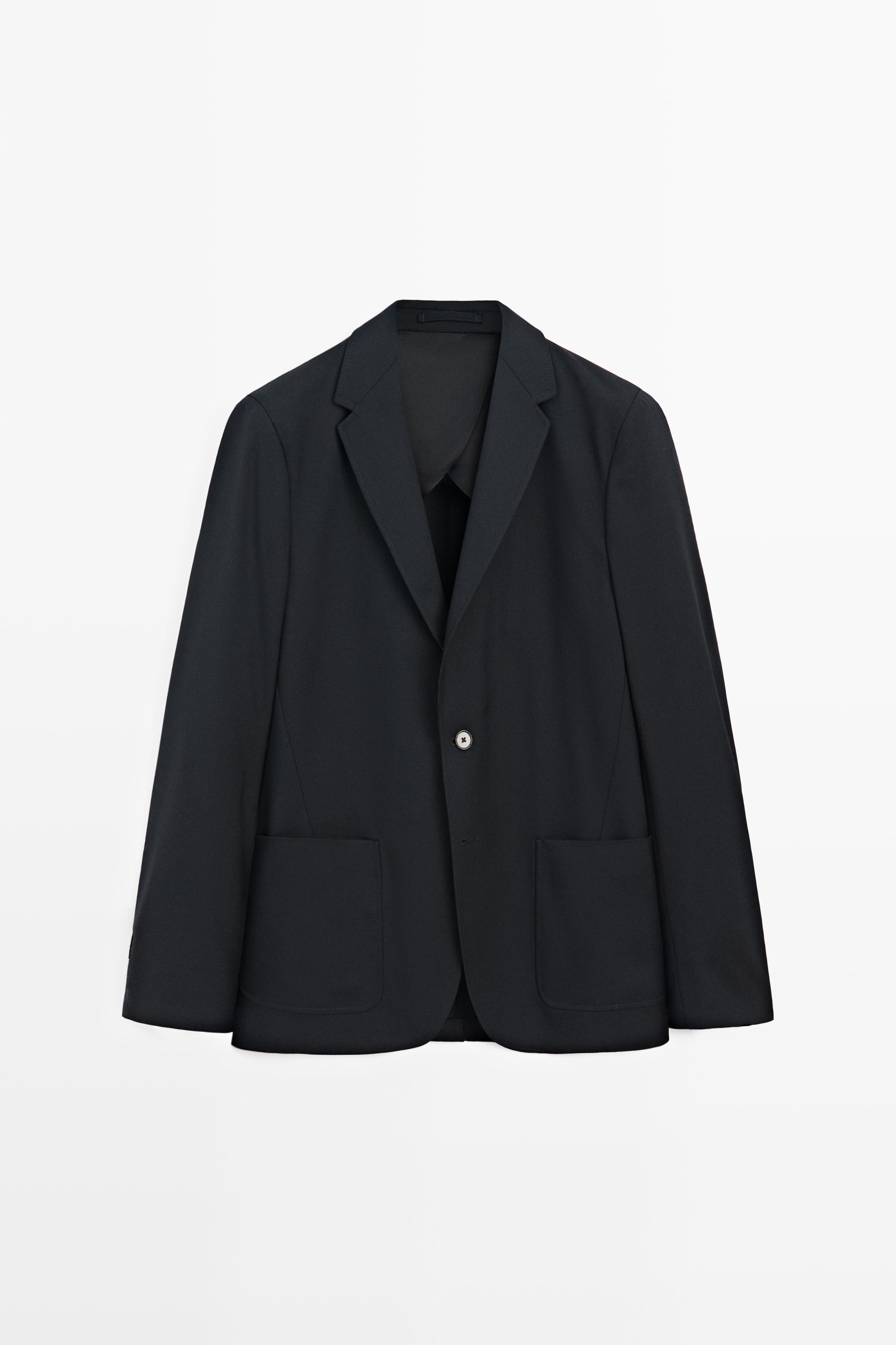 Textured cold wool blazer