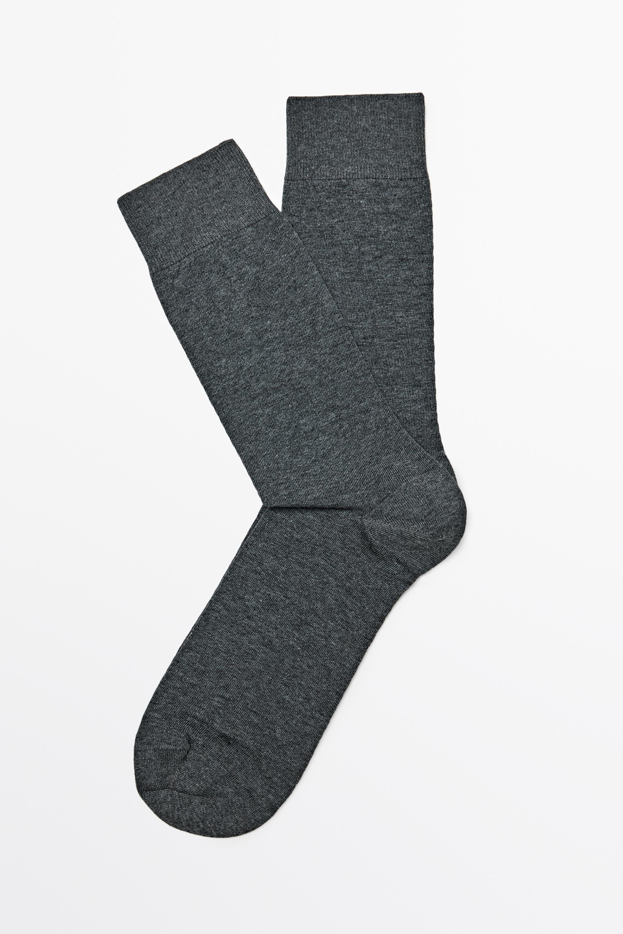 Plain cotton blend knit socks