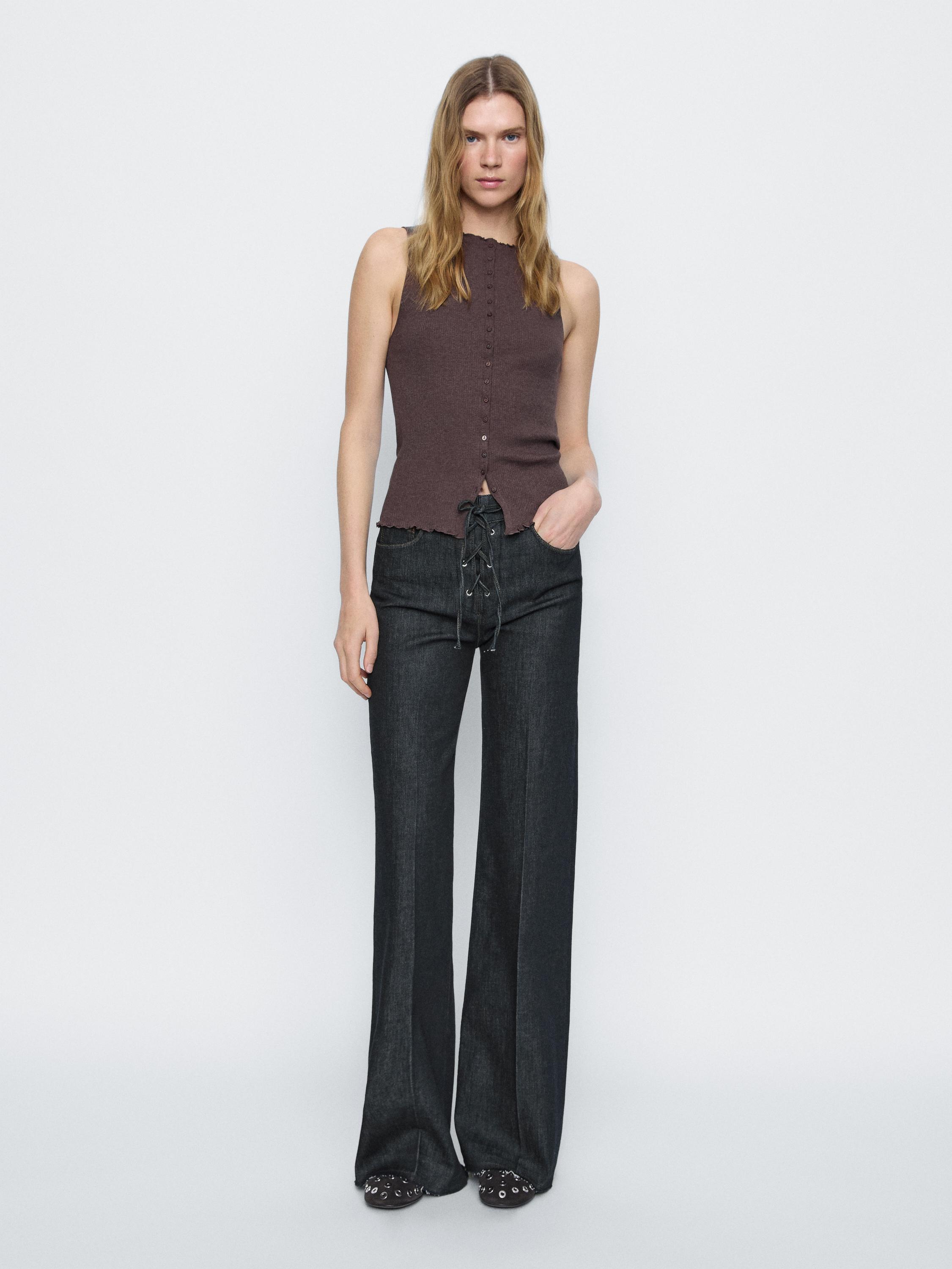Flared high-waist jeans