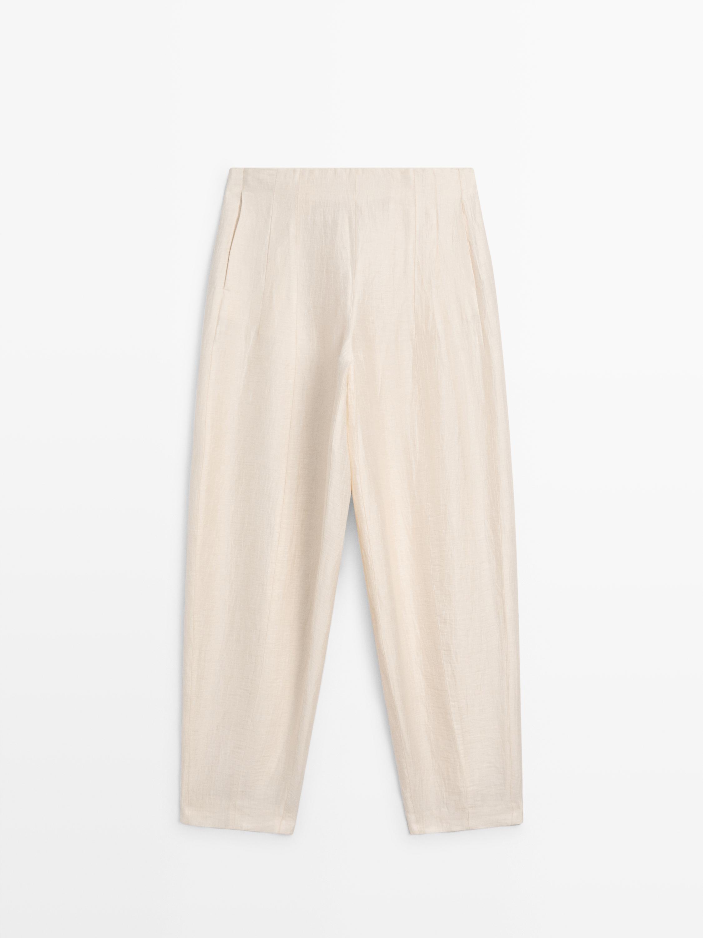 Linen blend sarouel trousers