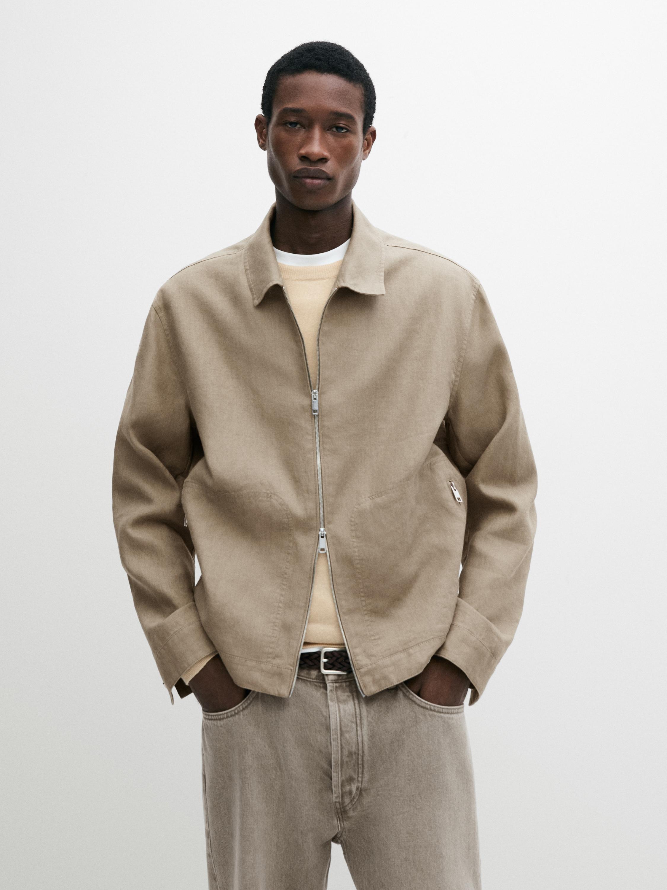 Cropped 100% linen jacket
