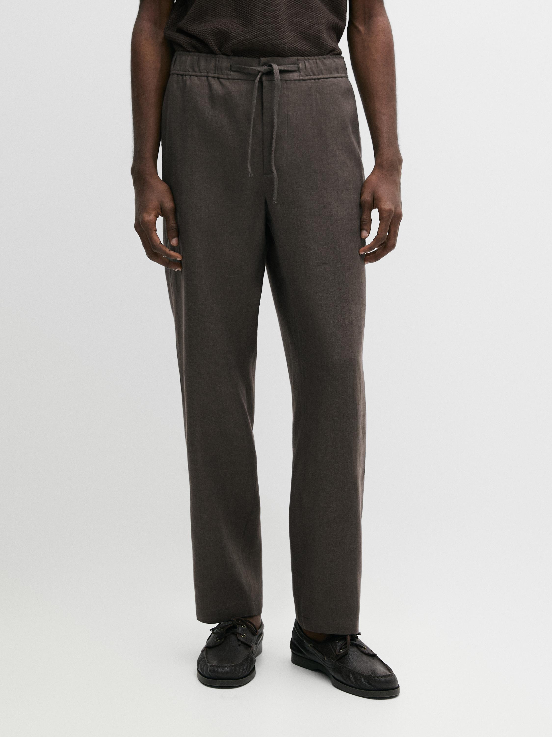 Linen jogger fit pants