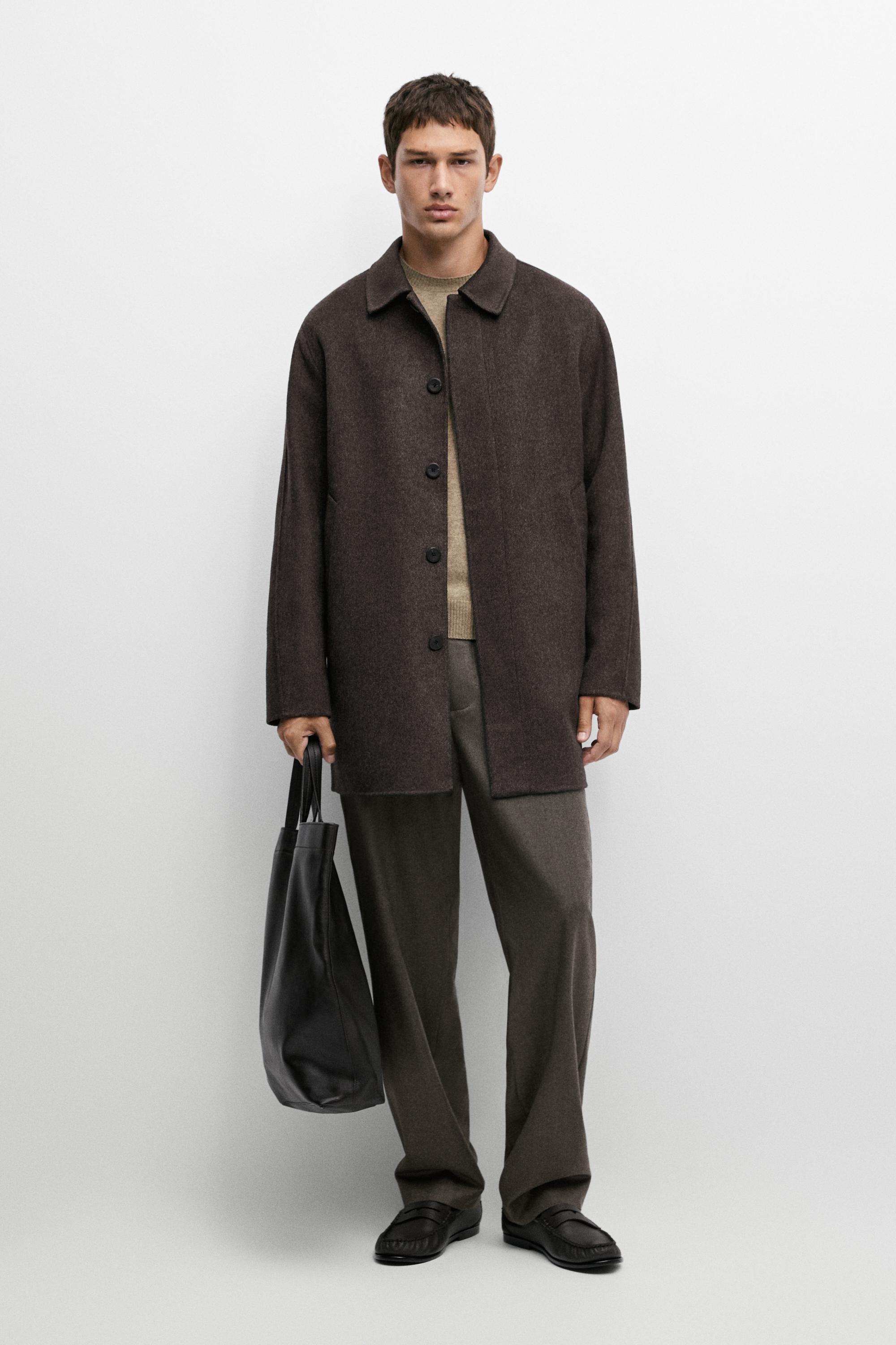 Double-faced wool blend short coat
