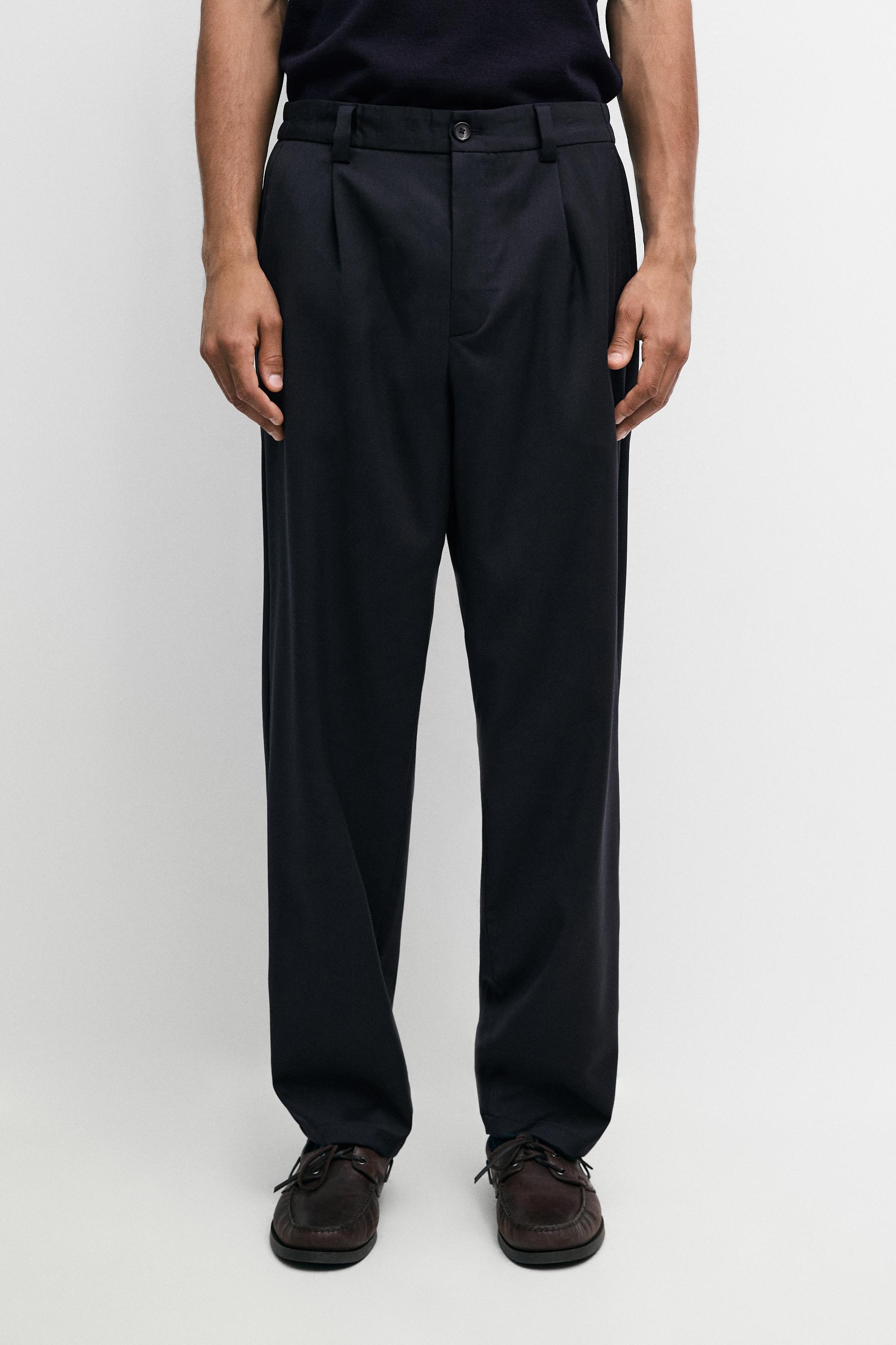 100% wool straight-leg pants