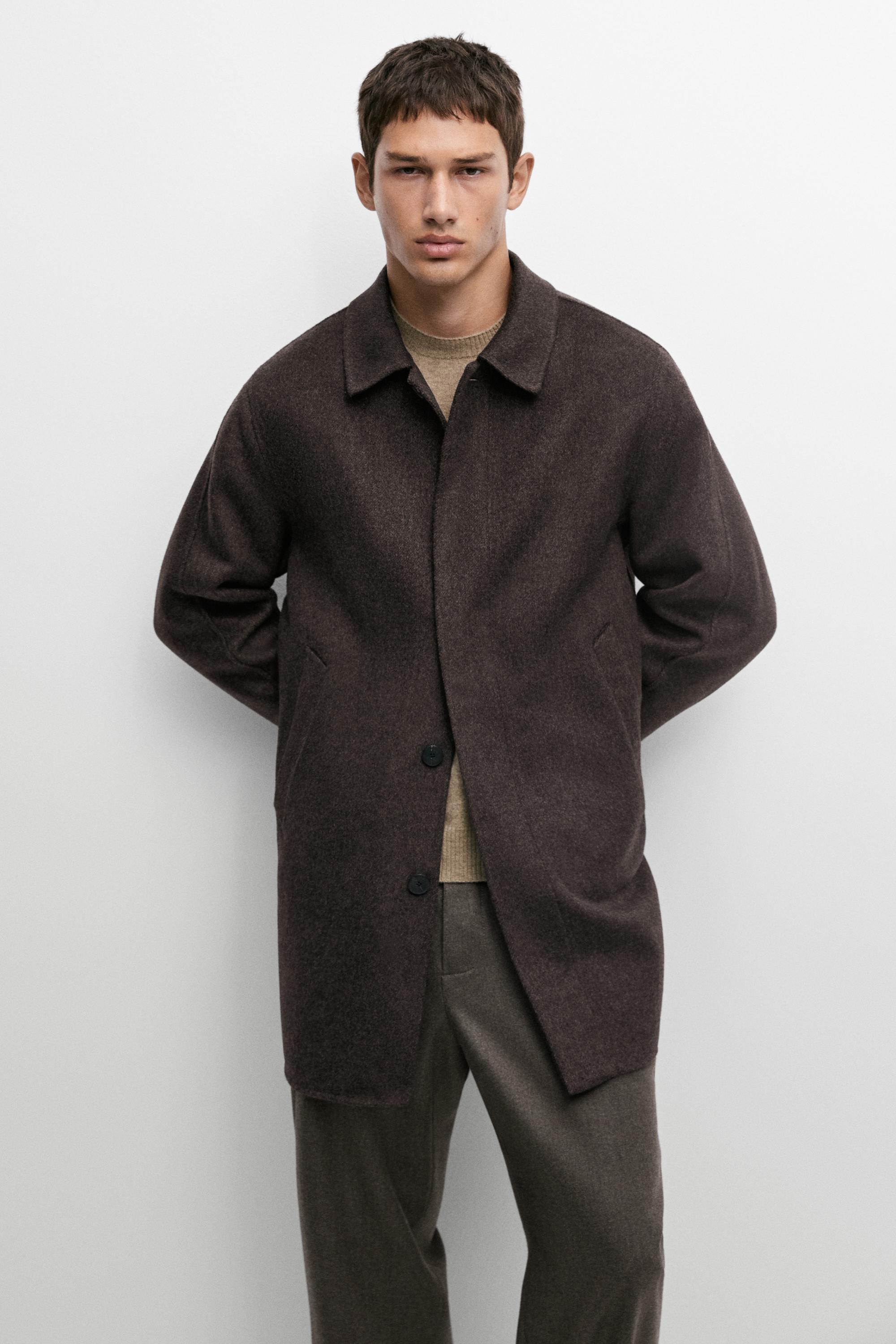 Double-faced wool blend short coat