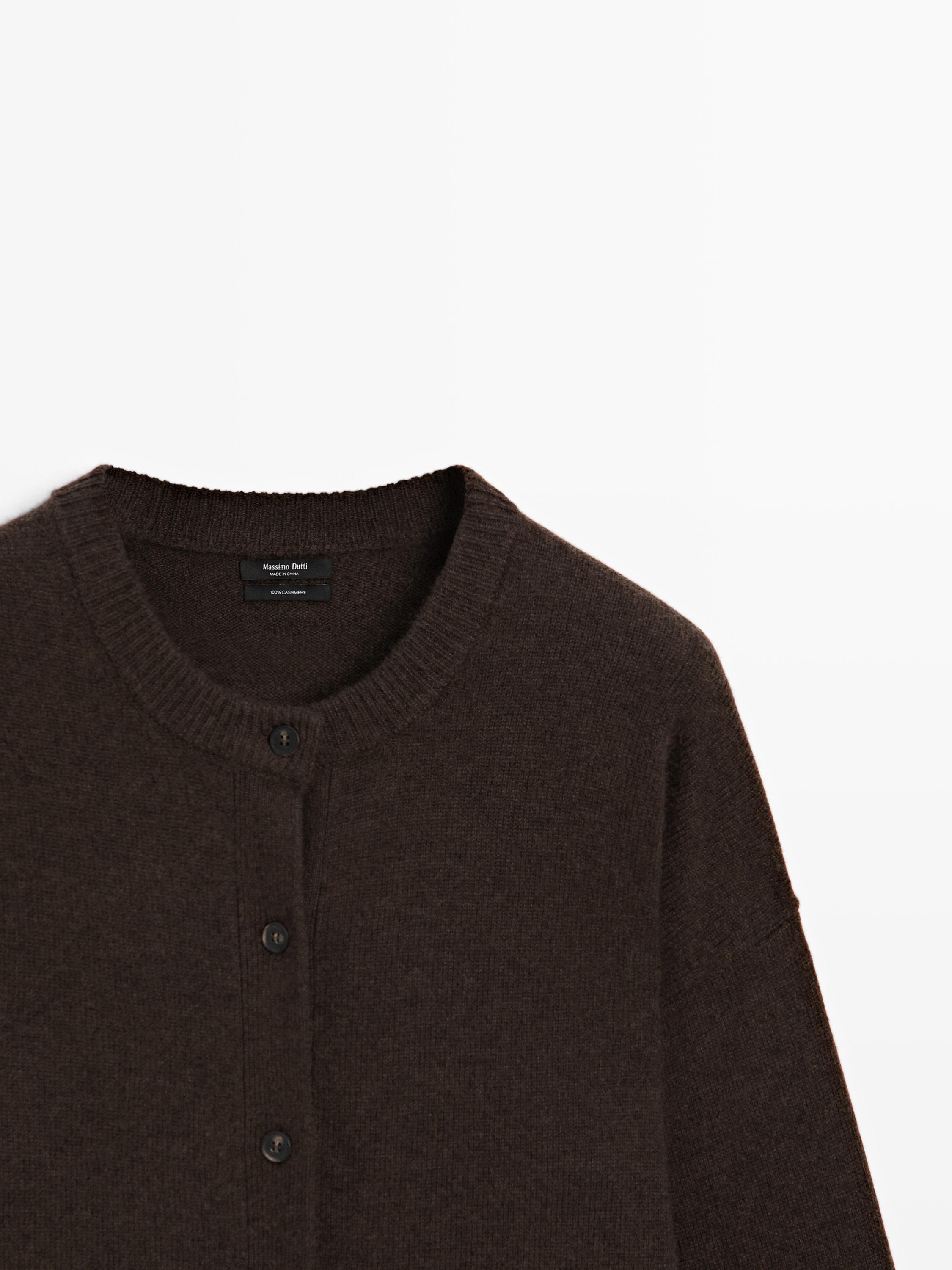 Long knit cashmere cardigan