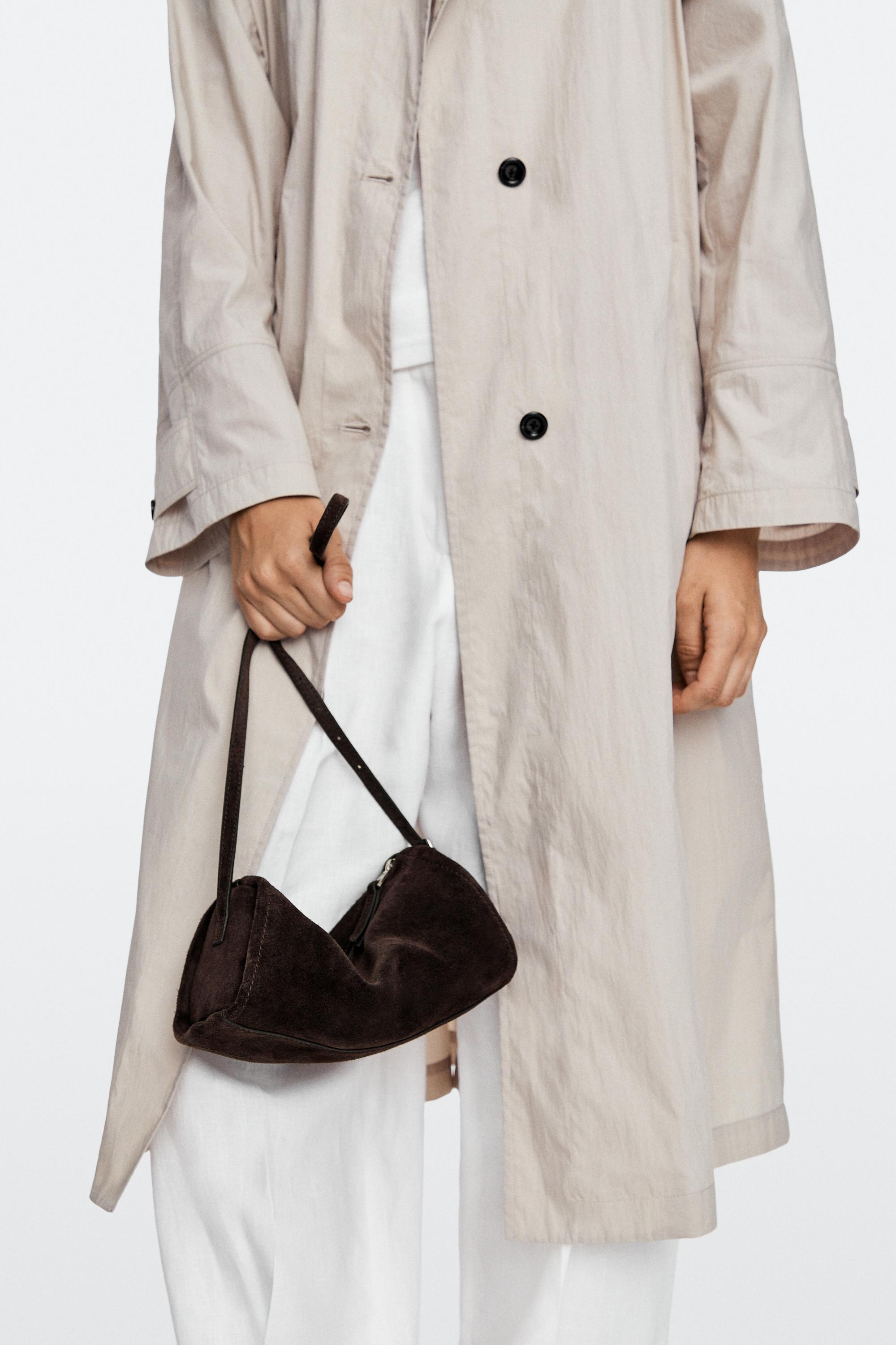 Split suede leather crossbody bag