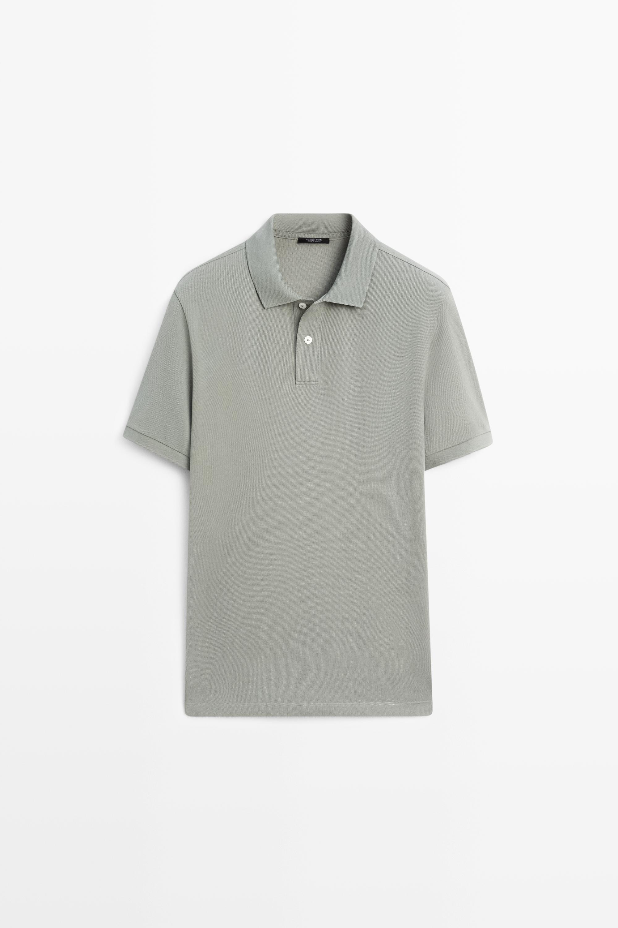 Micro-textured cotton piqué polo shirt