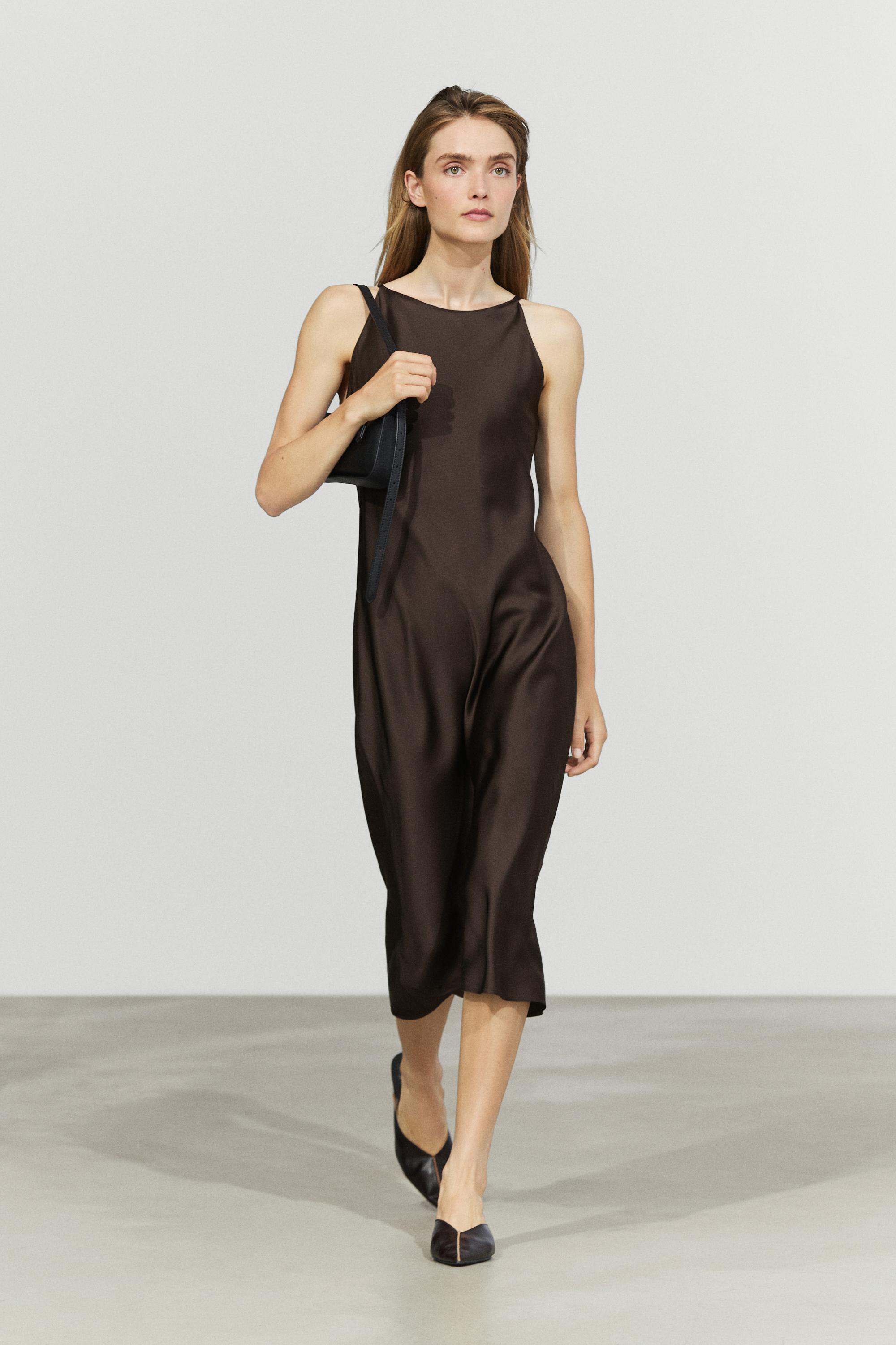 Satin flowing midi dress