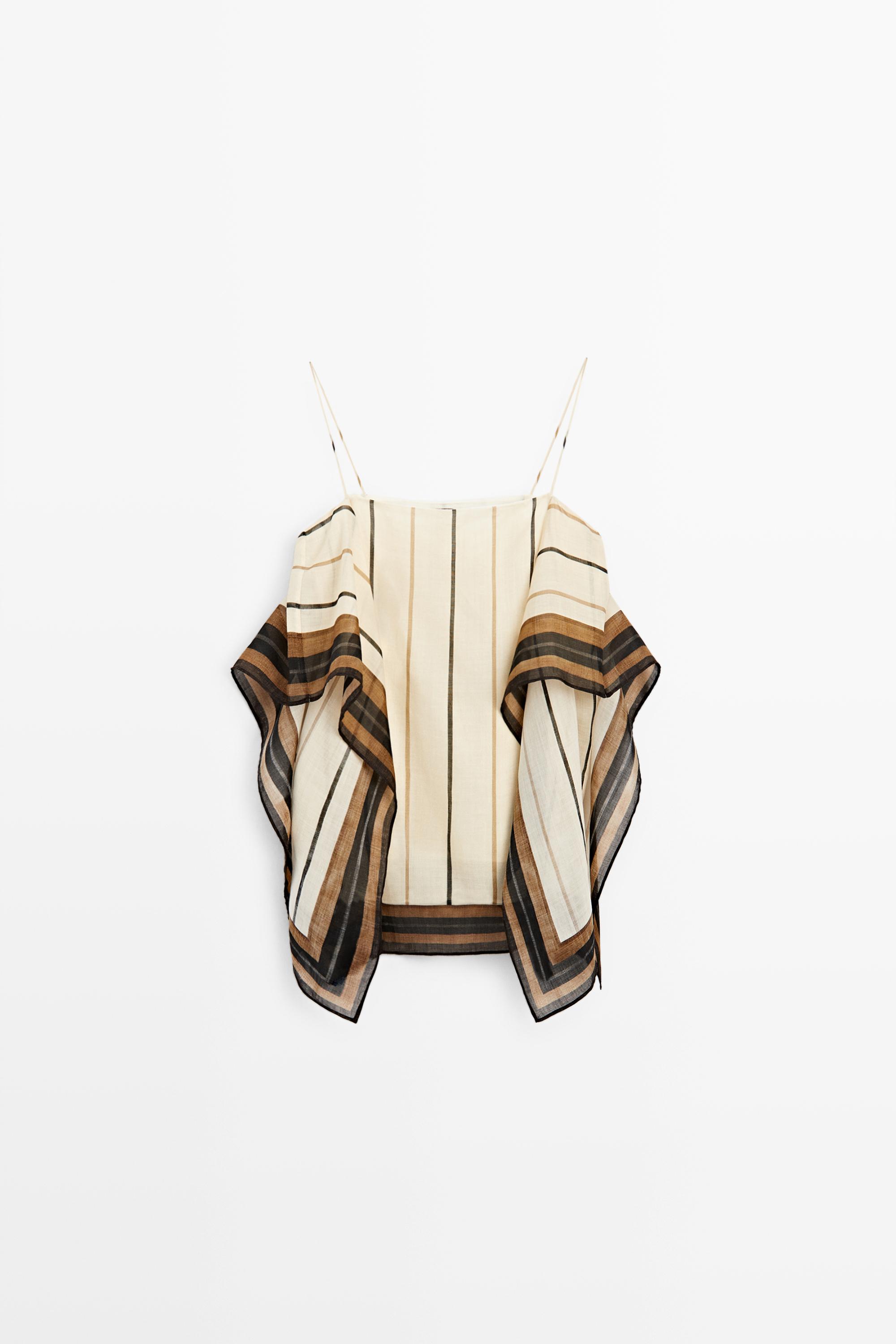 Flowing striped strappy top