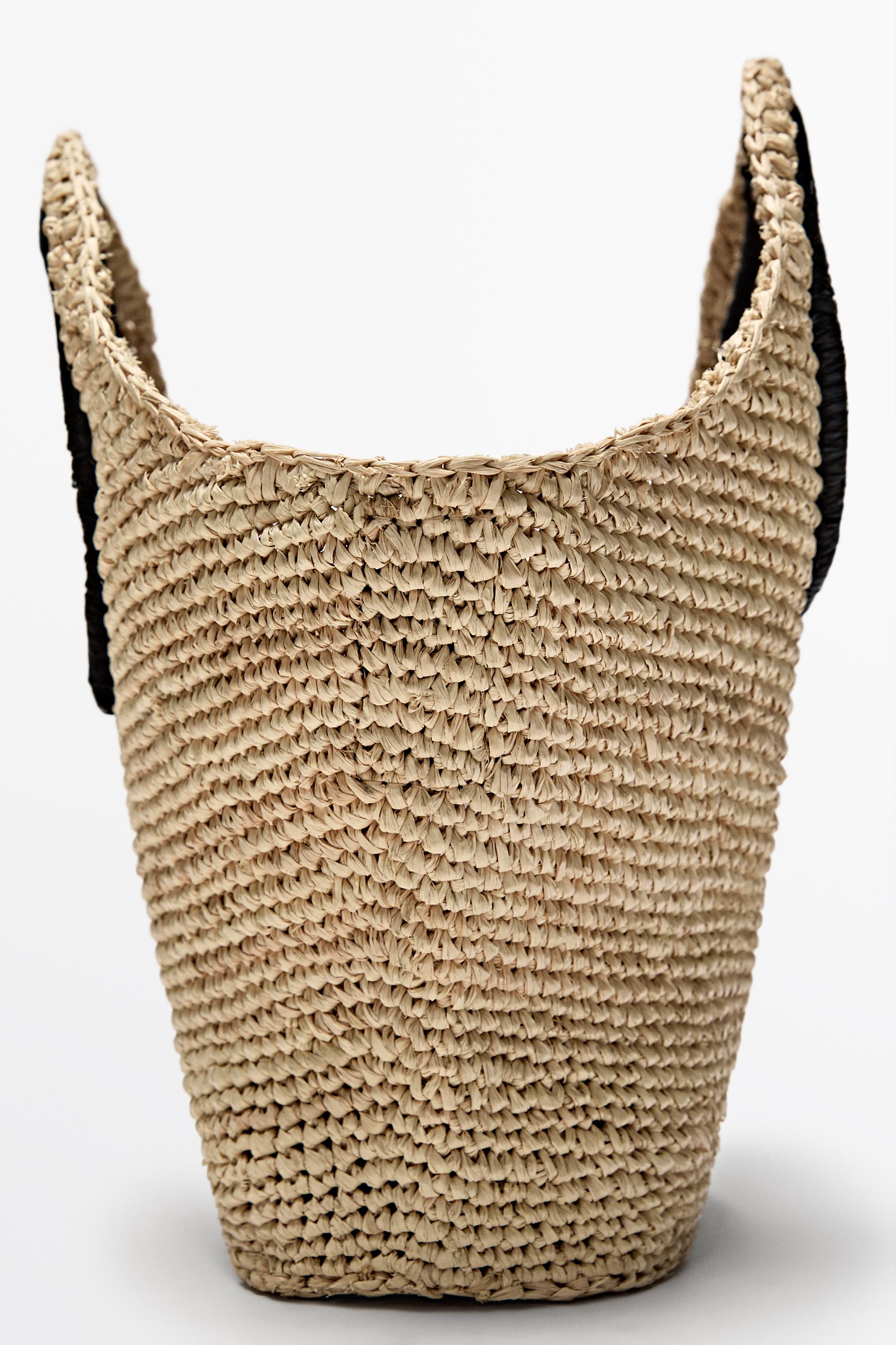 100% Raffia Mini Crescent Bag