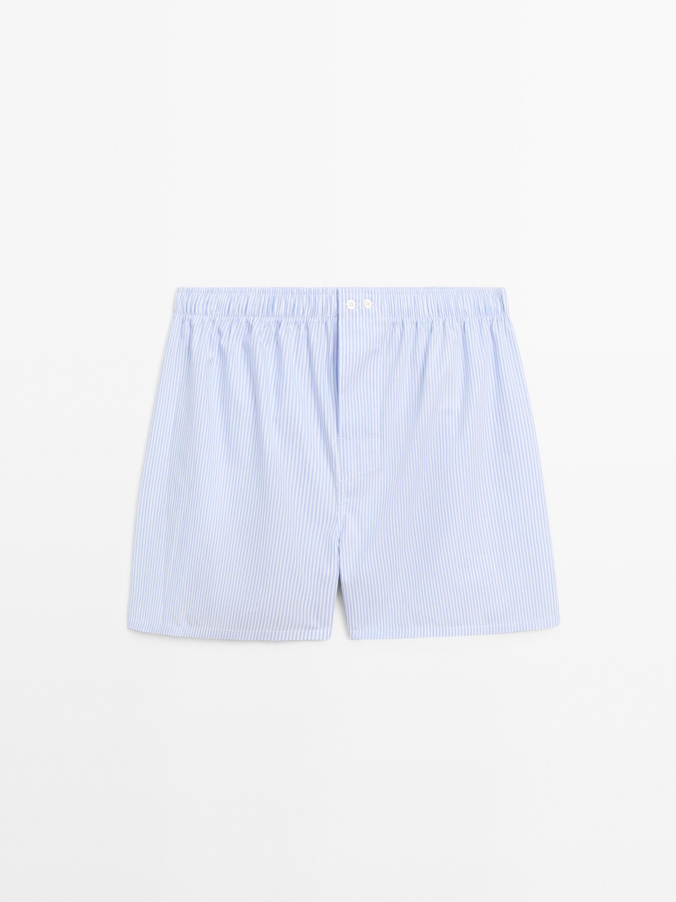100% cotton striped boxers