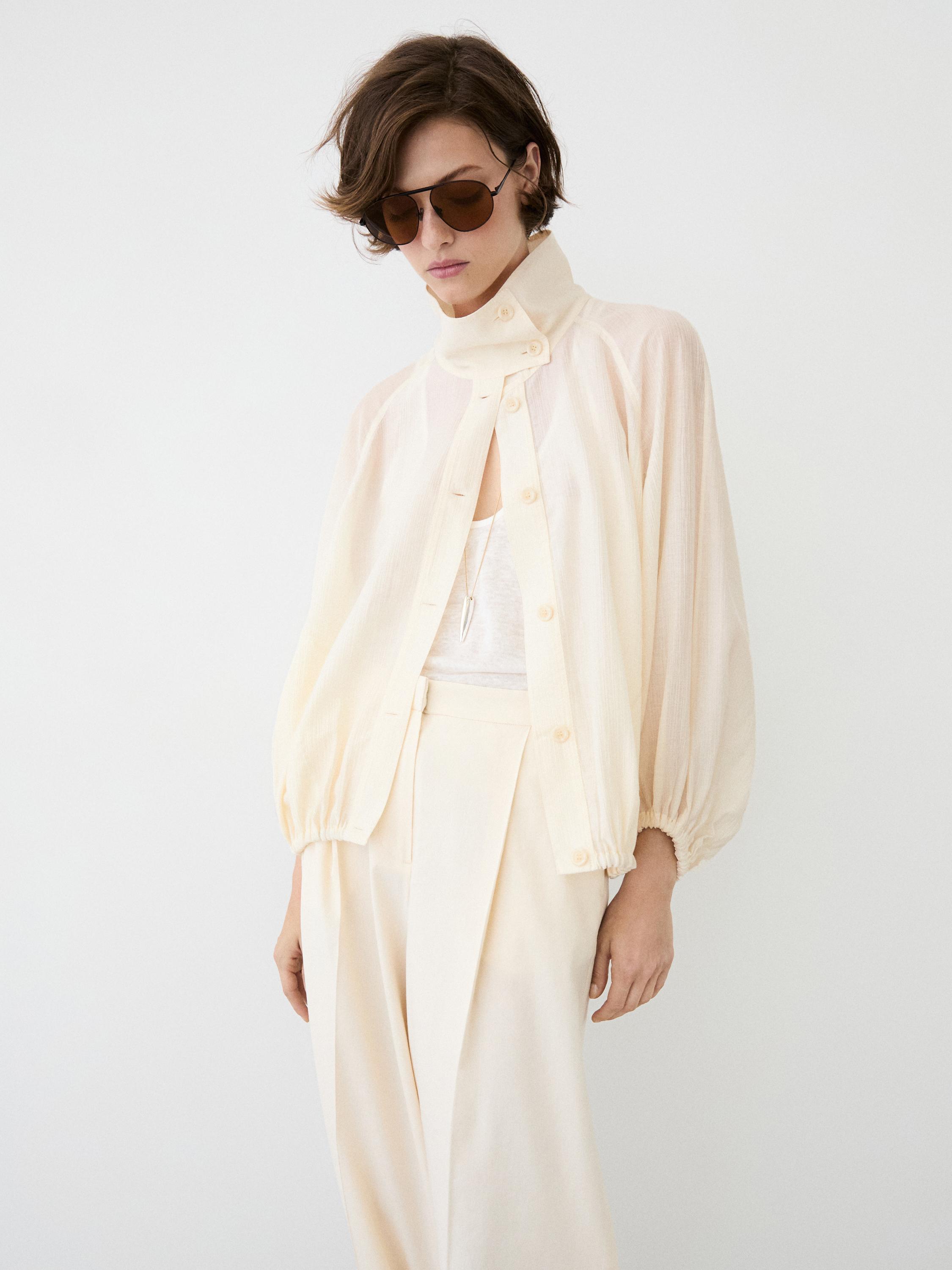 Flowy bomber jacket with puff detail