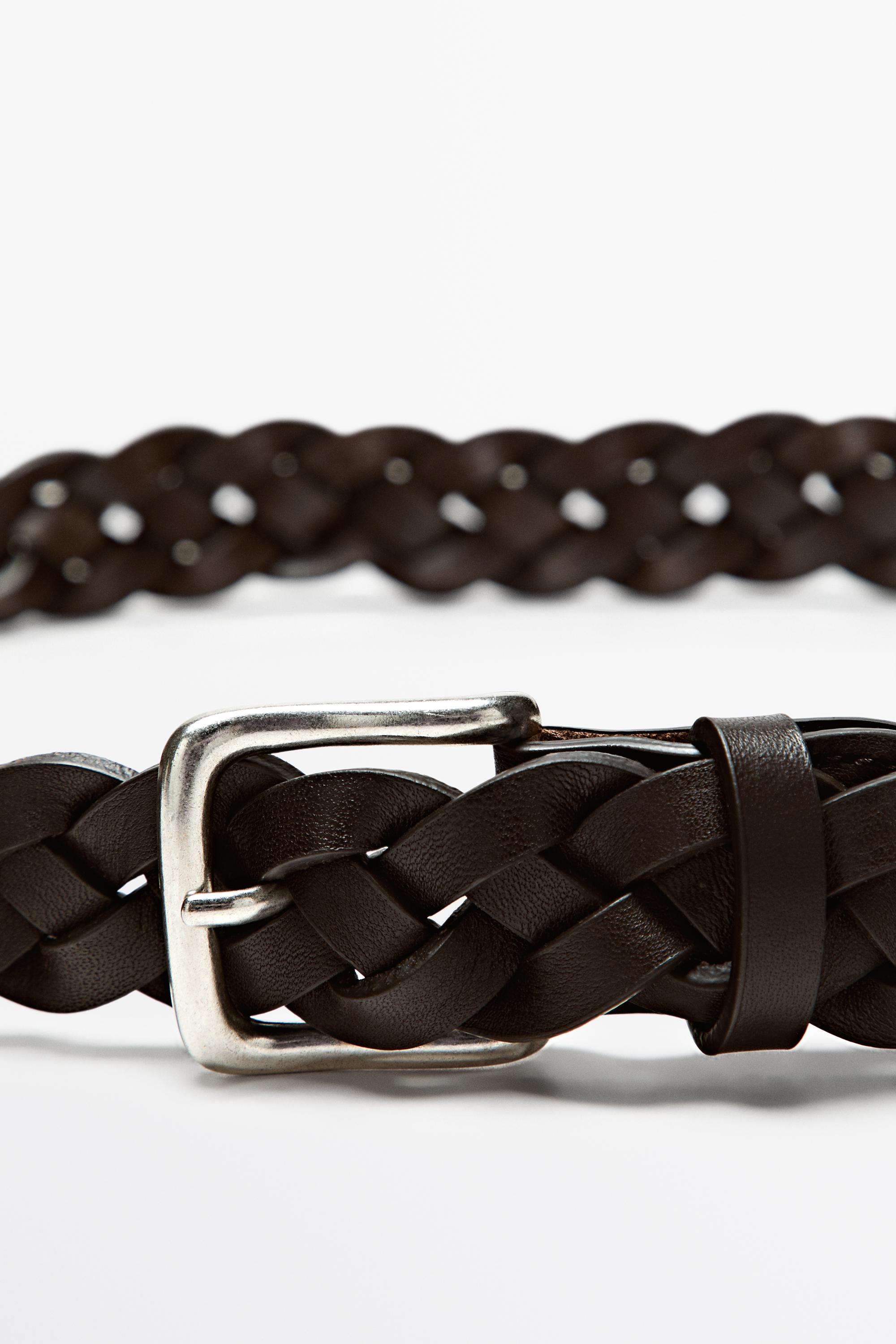 Braided nappa leather belt