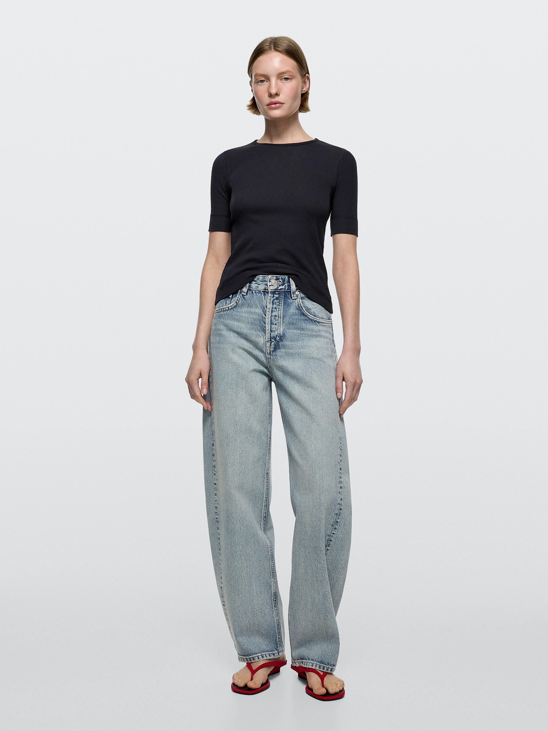 Mid-rise balloon fit jeans